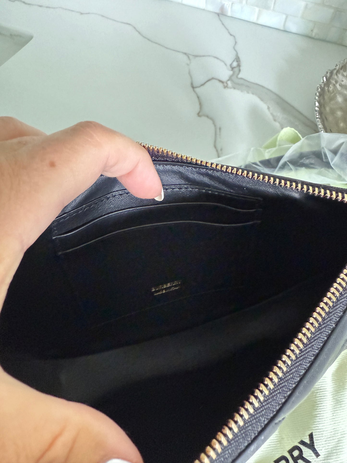 Burberry Olympia padded shoulder bag in Black Leather