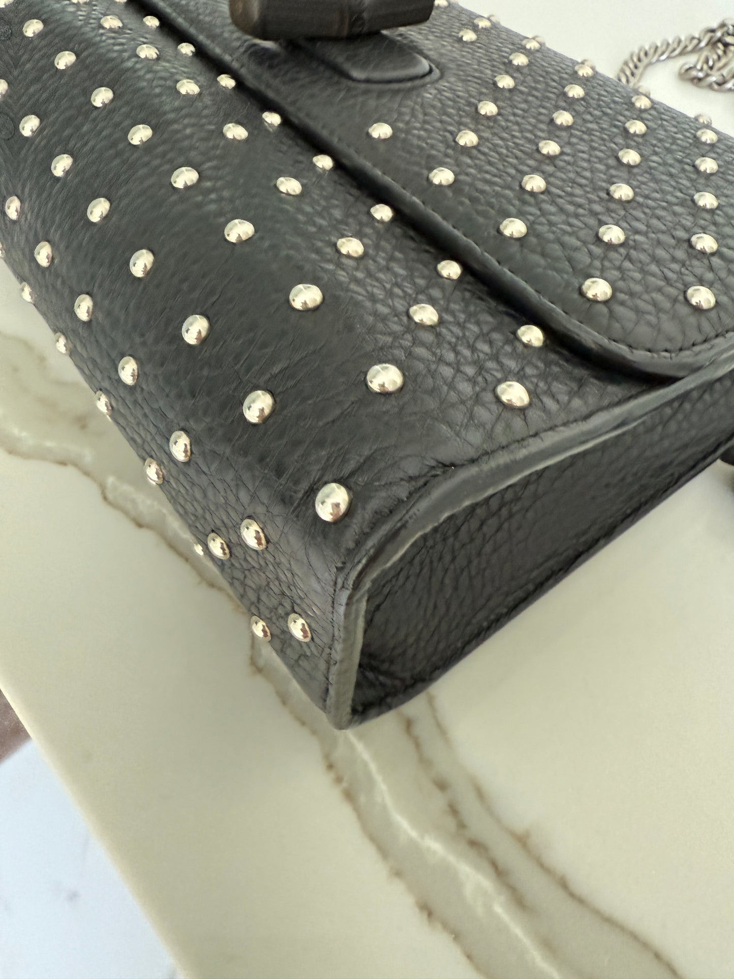Gucci Studded Miss Bamboo Shoulder Bag in Medium