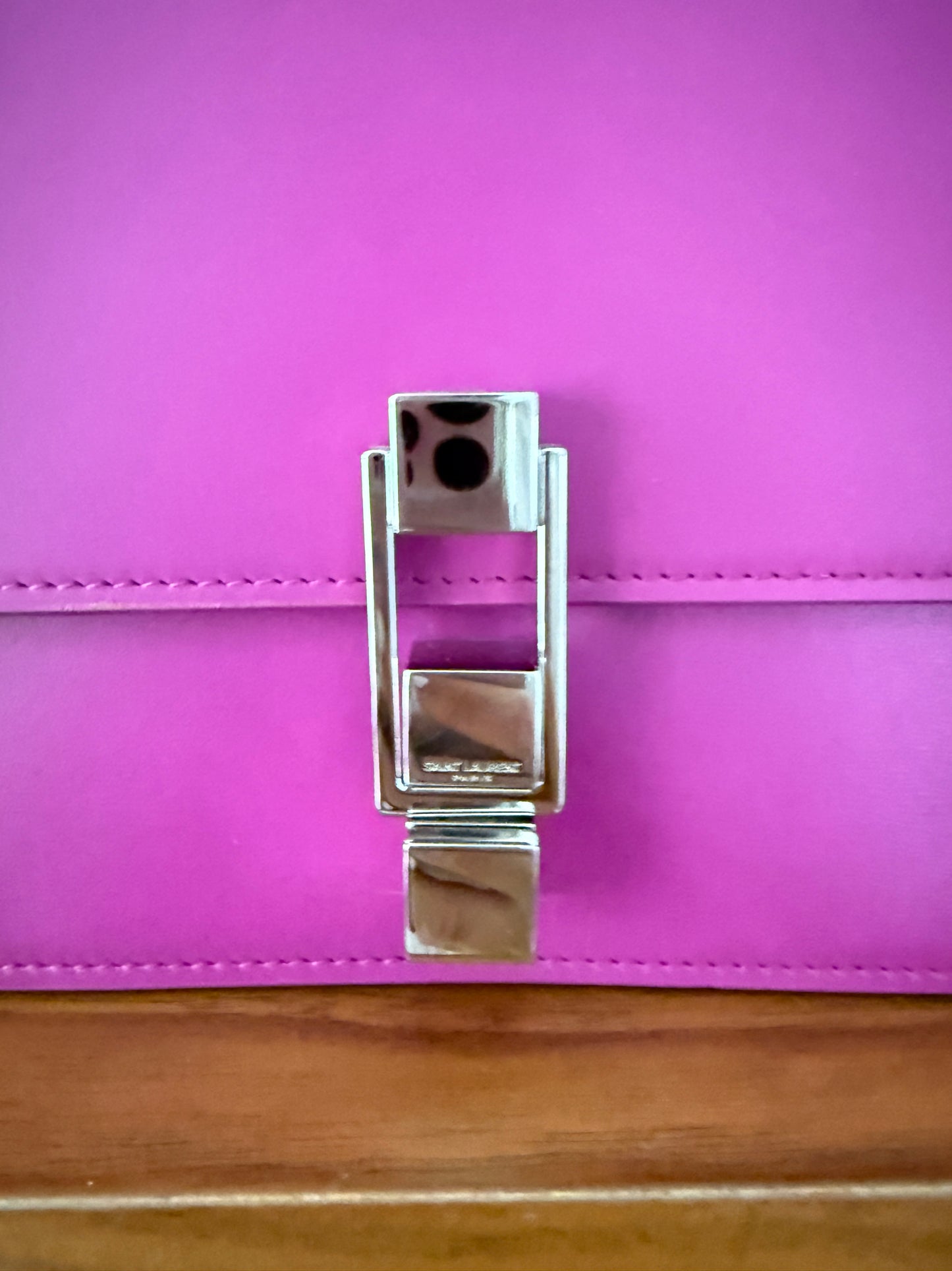 YSL Le Carre Crossbody Leather Bag in Pink