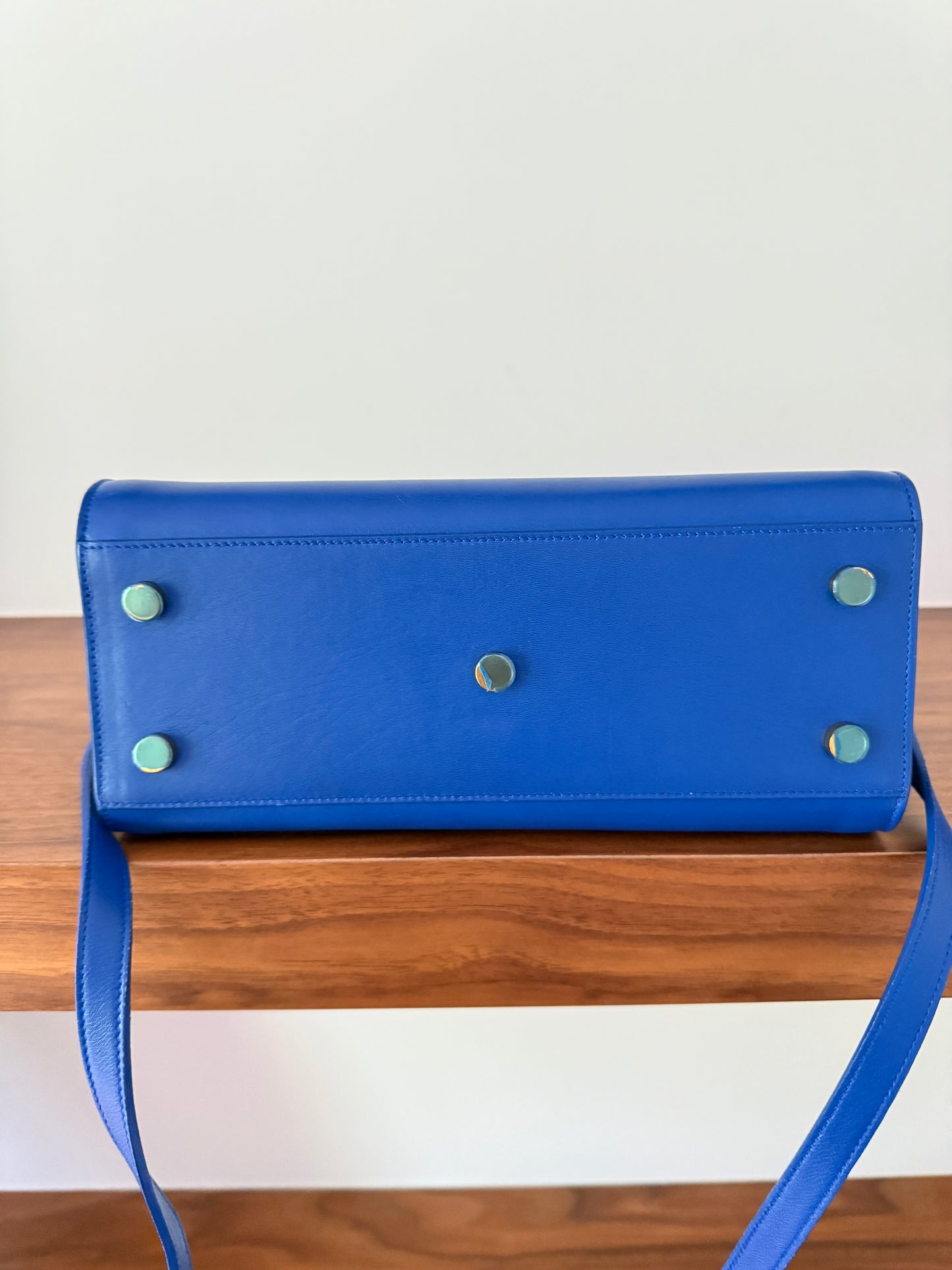 YSL Smooth Leather Nano Sac De Jour in royal blue