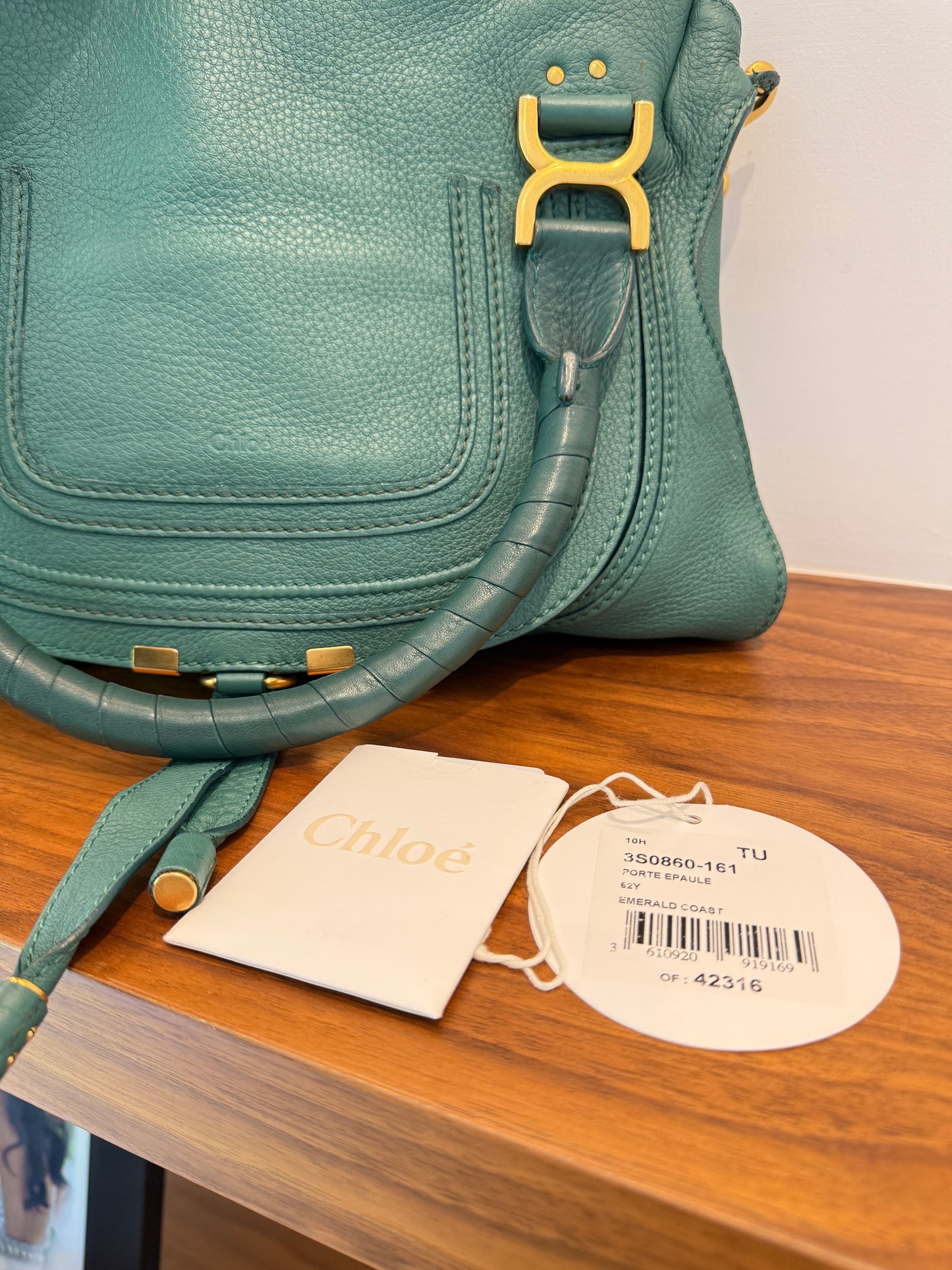 Chloe Marcie Satchel in Green Medium