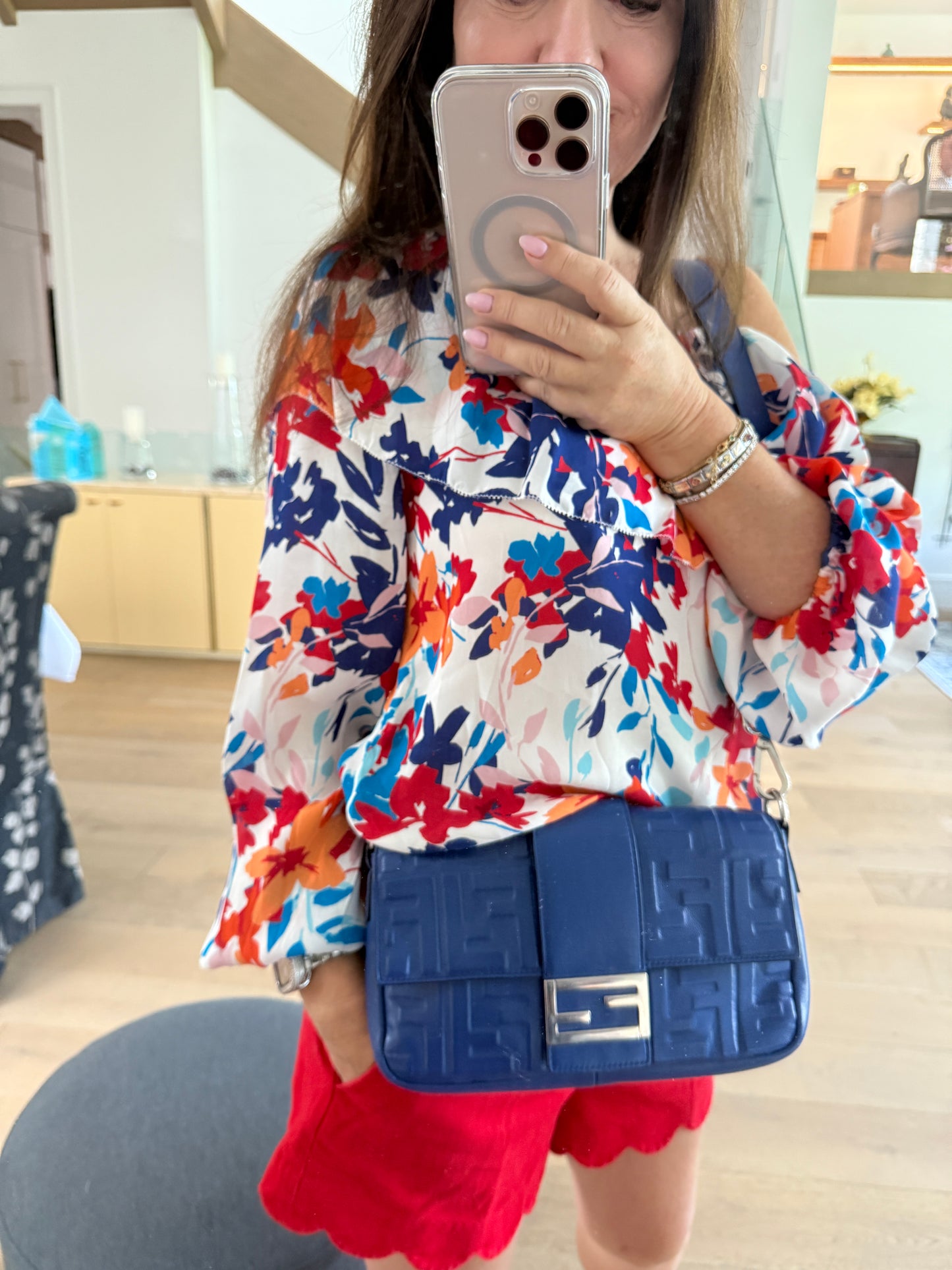 Fendi 1974 Convertible Baguette Belt Bag in Royal Blue