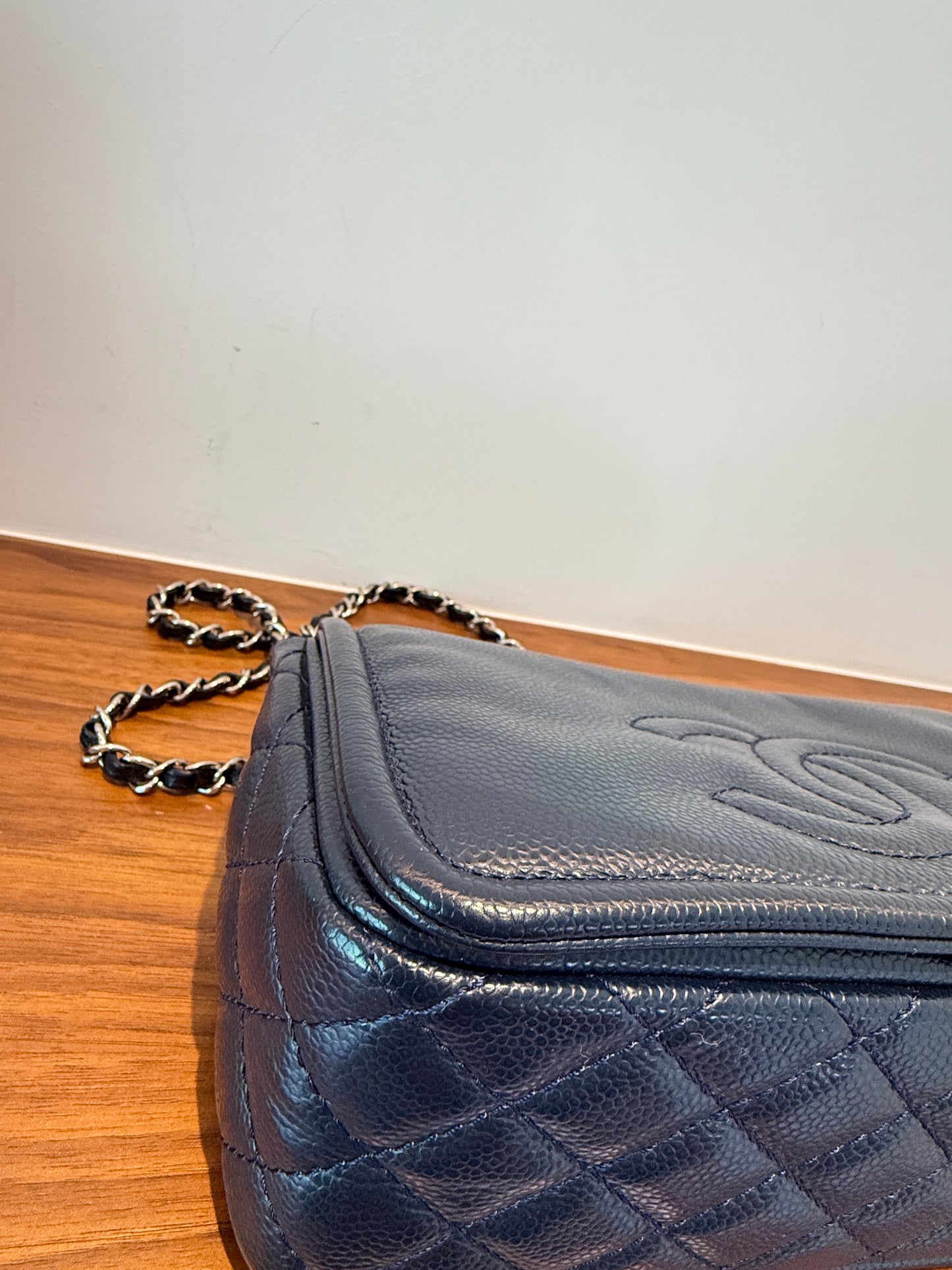 Chanel Caviar Medium Timeless CC Flap Navy Pre-Owned