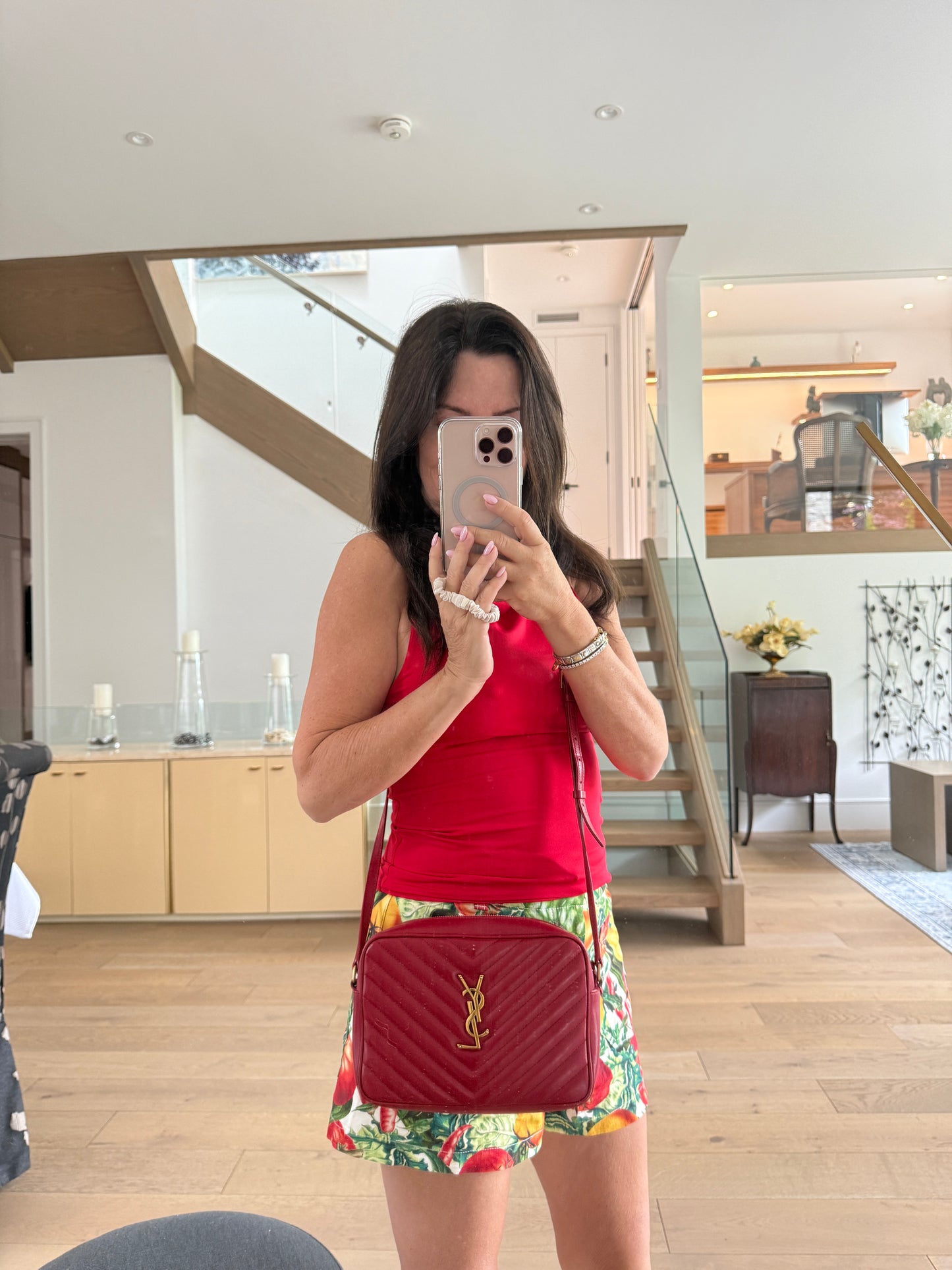 YSL LouLou Crossbody Leather Bag in Red