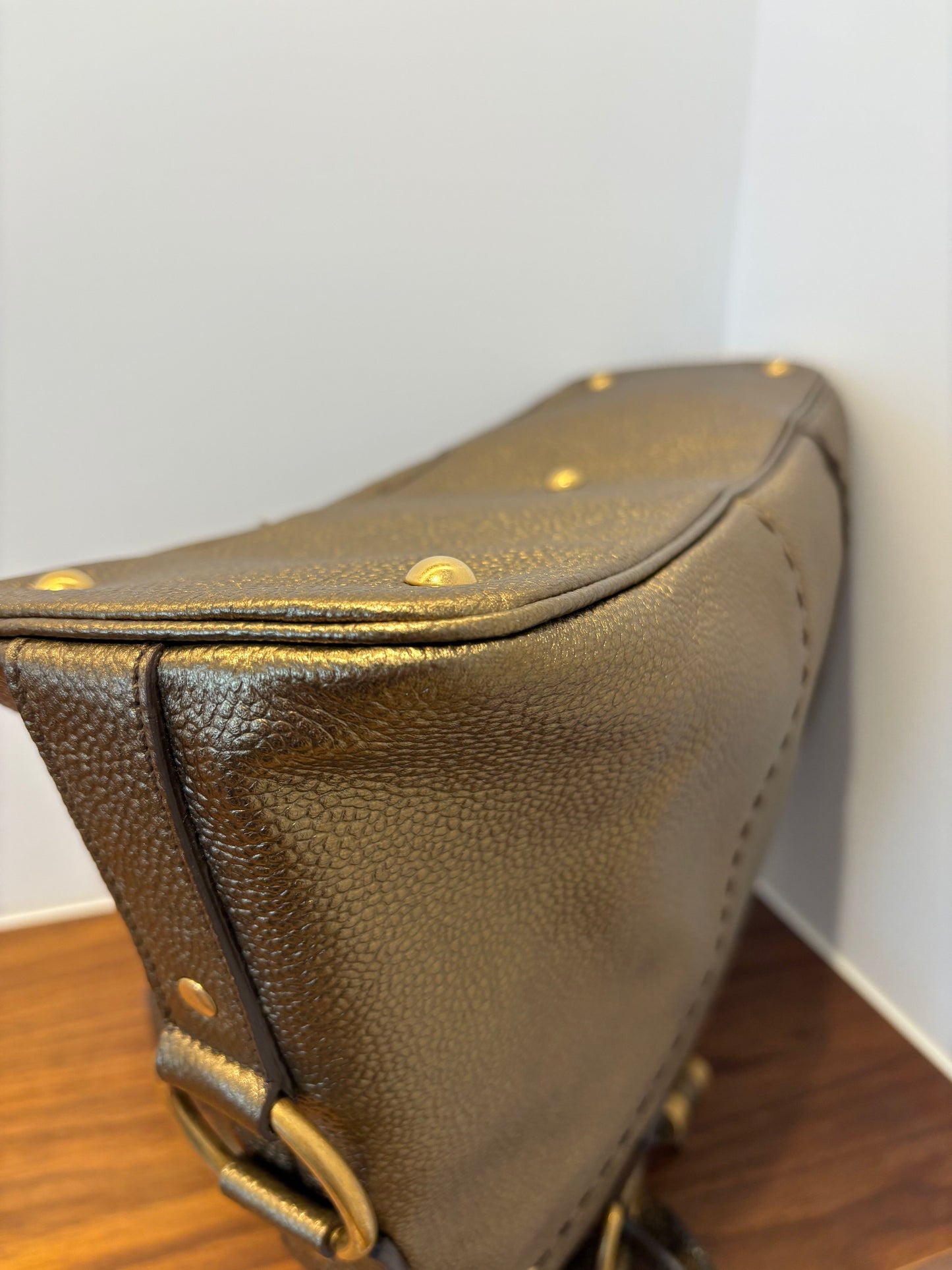 Yves Saint Laurent Metallic Gold Muse Satchel