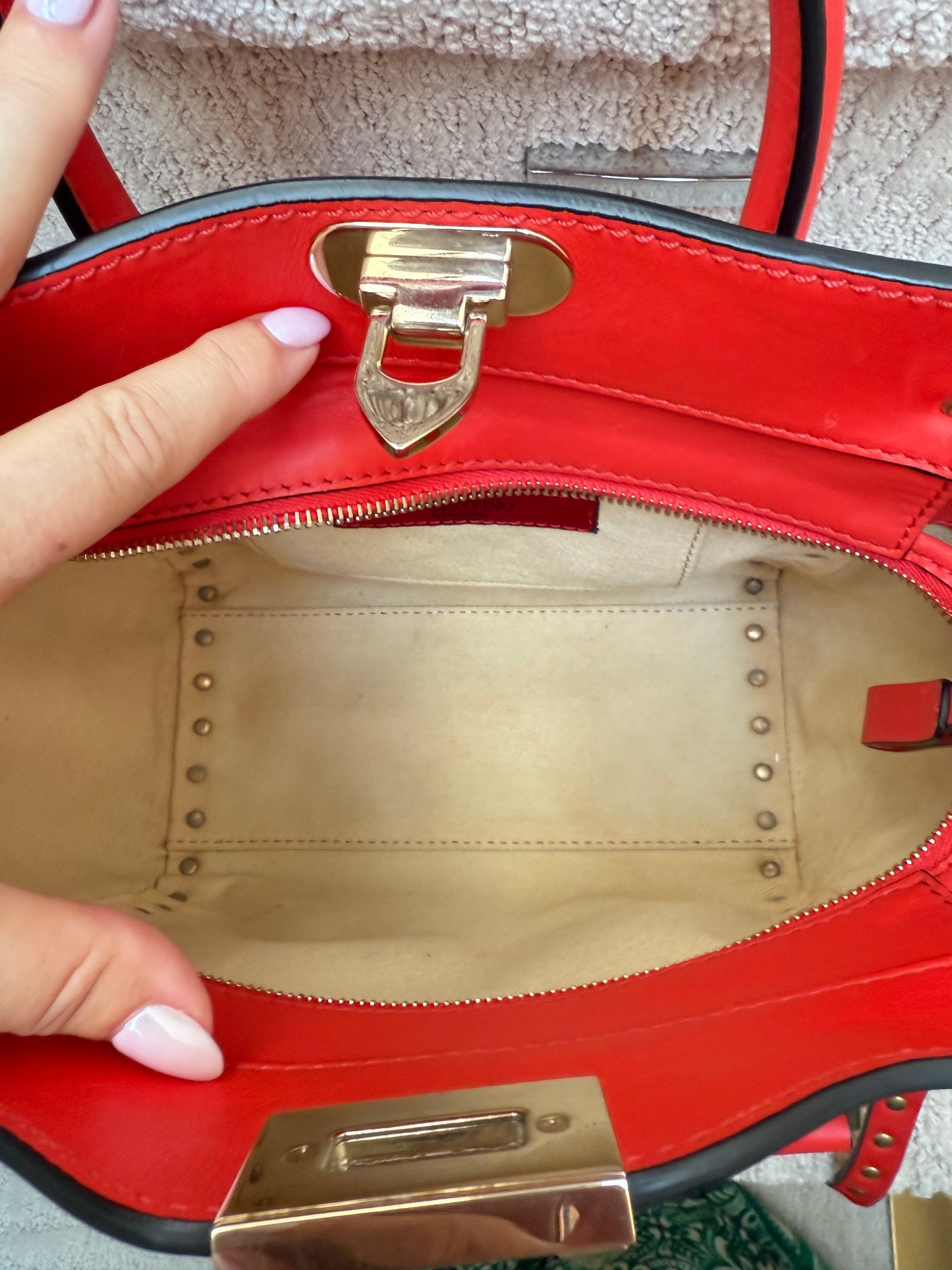 Valentino Small Rigid Rockstud Tote