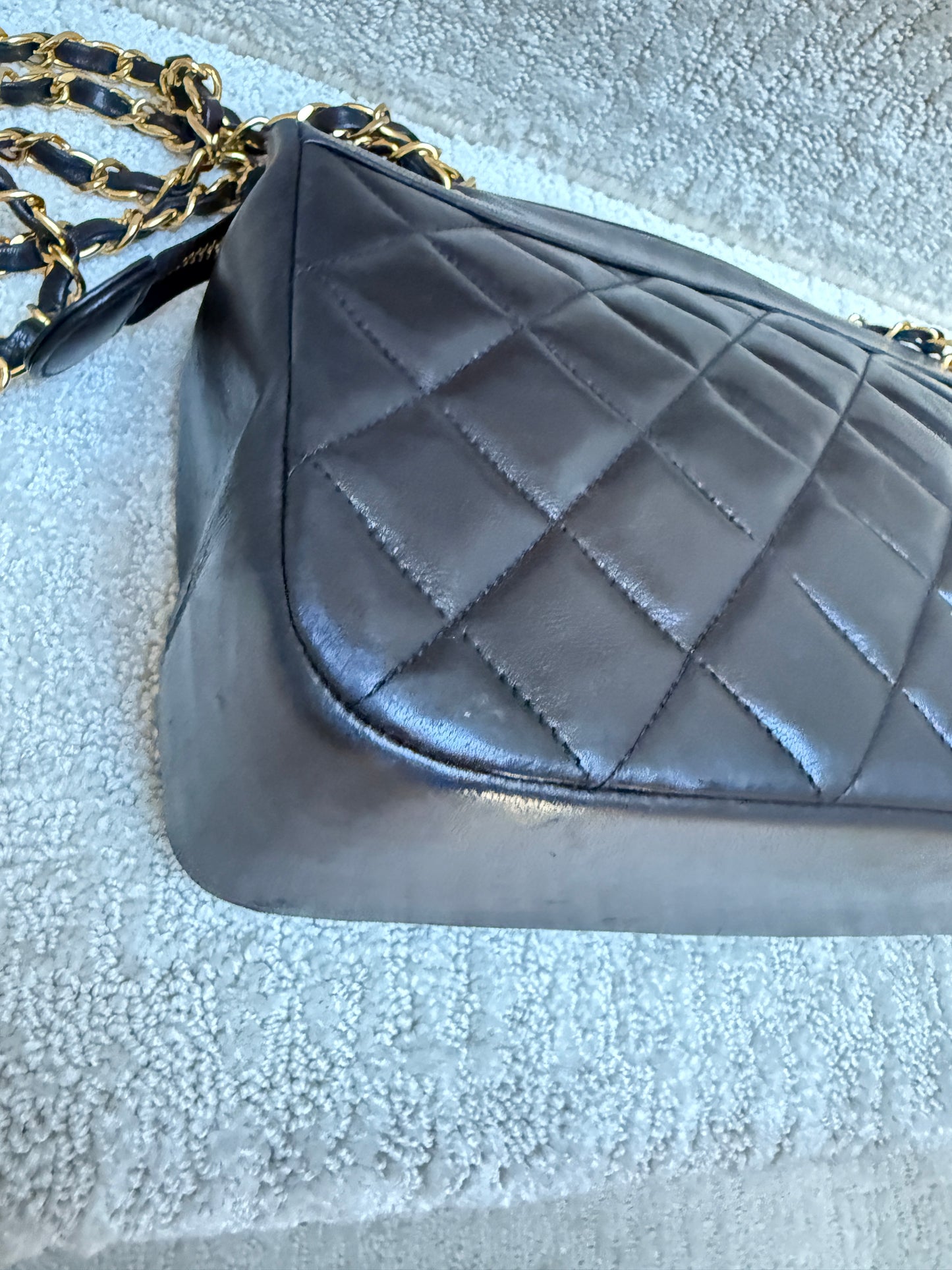 Vintage Chanel Matelasse Chain Shoulder Bag with Gold