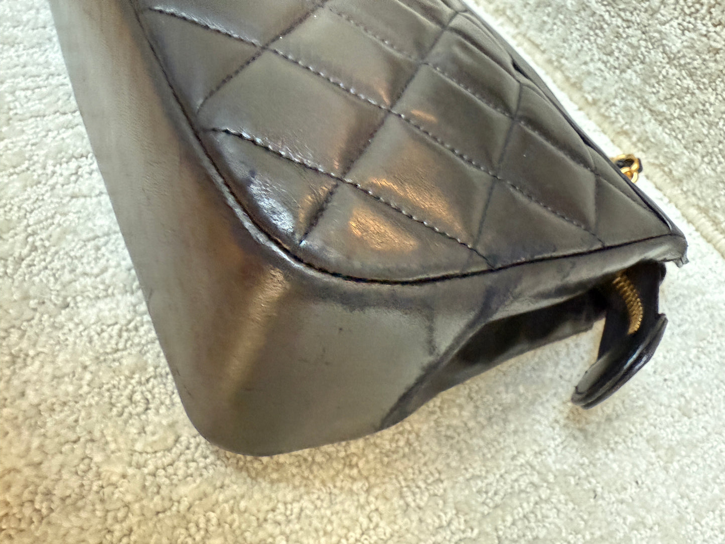 Vintage Chanel Matelasse Chain Shoulder Bag with Gold