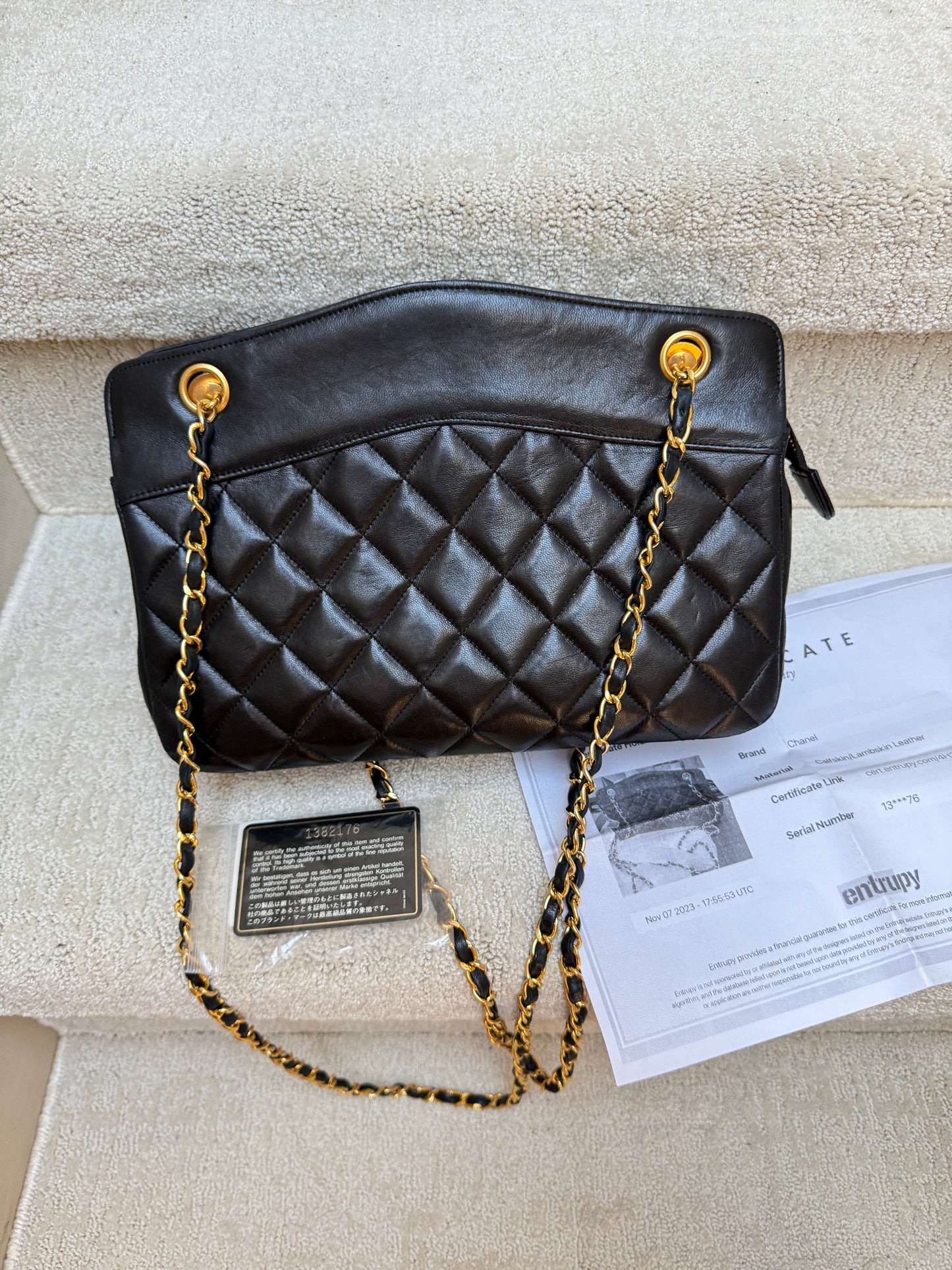 Vintage Chanel Matelasse Chain Shoulder Bag with Gold