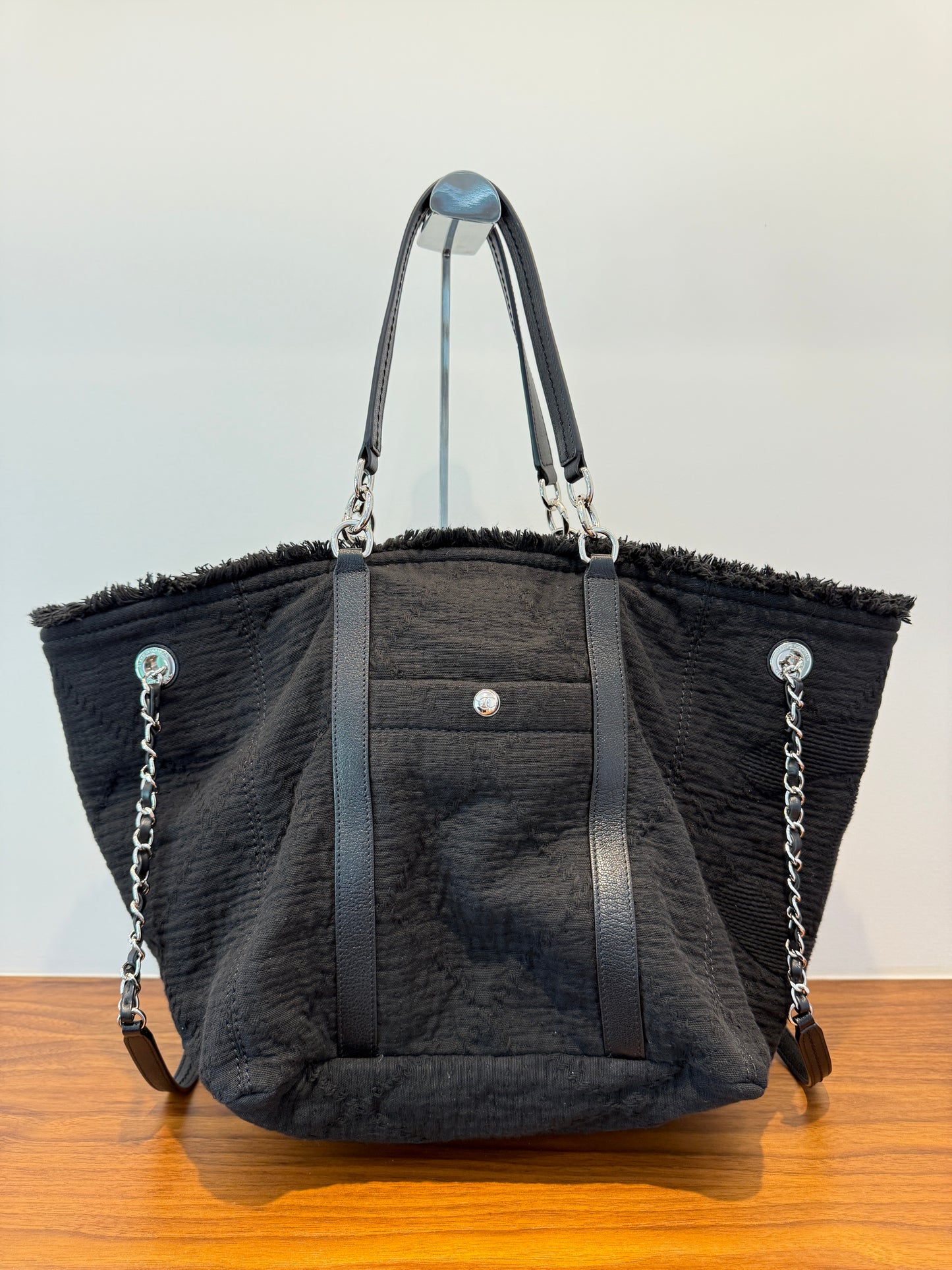 Chanel Deauville Double Face Canvas Tote in Black Canvas