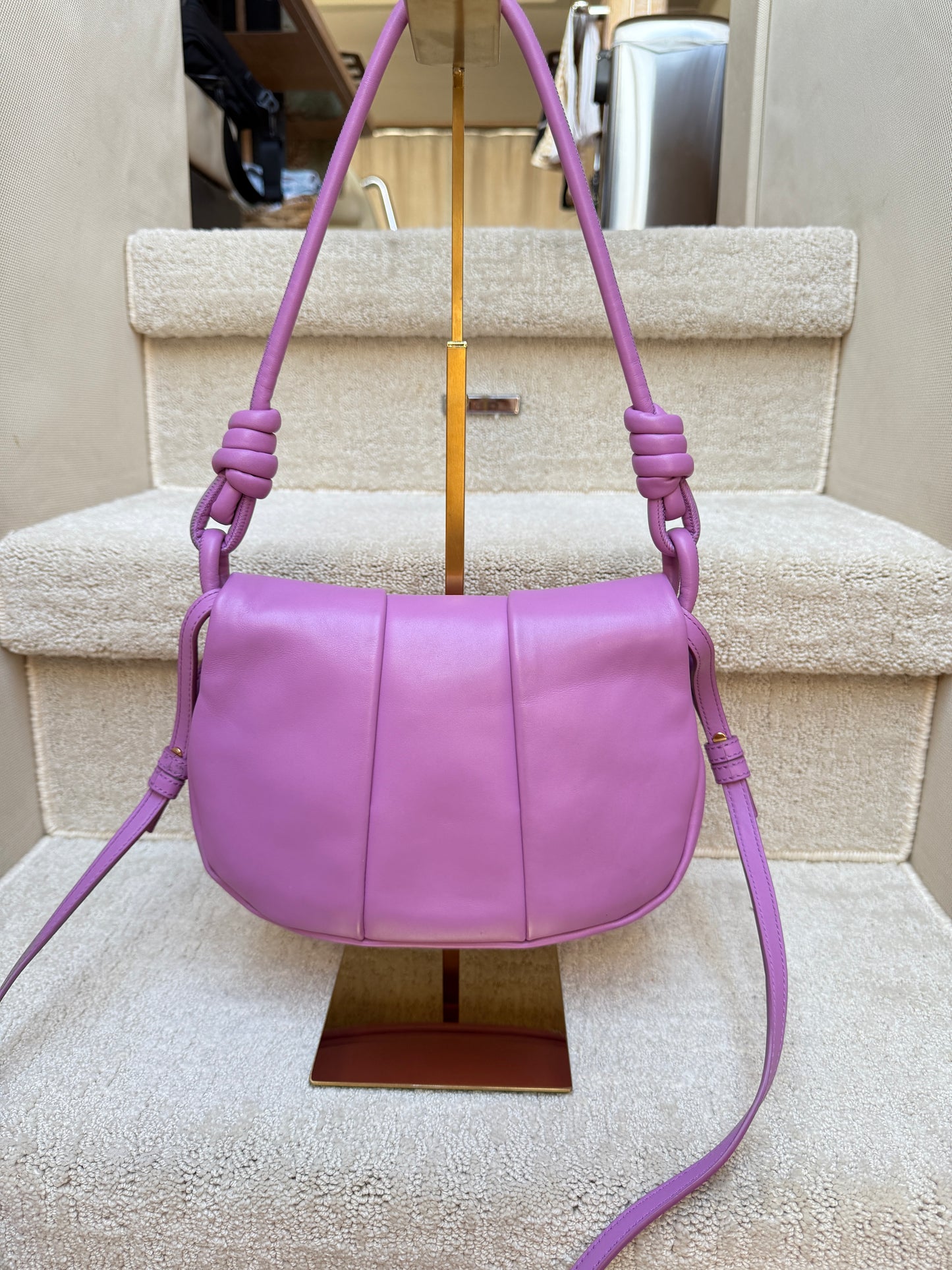 LOEWE Shiny Nappa Calfskin Paseo Satchel Rockrose