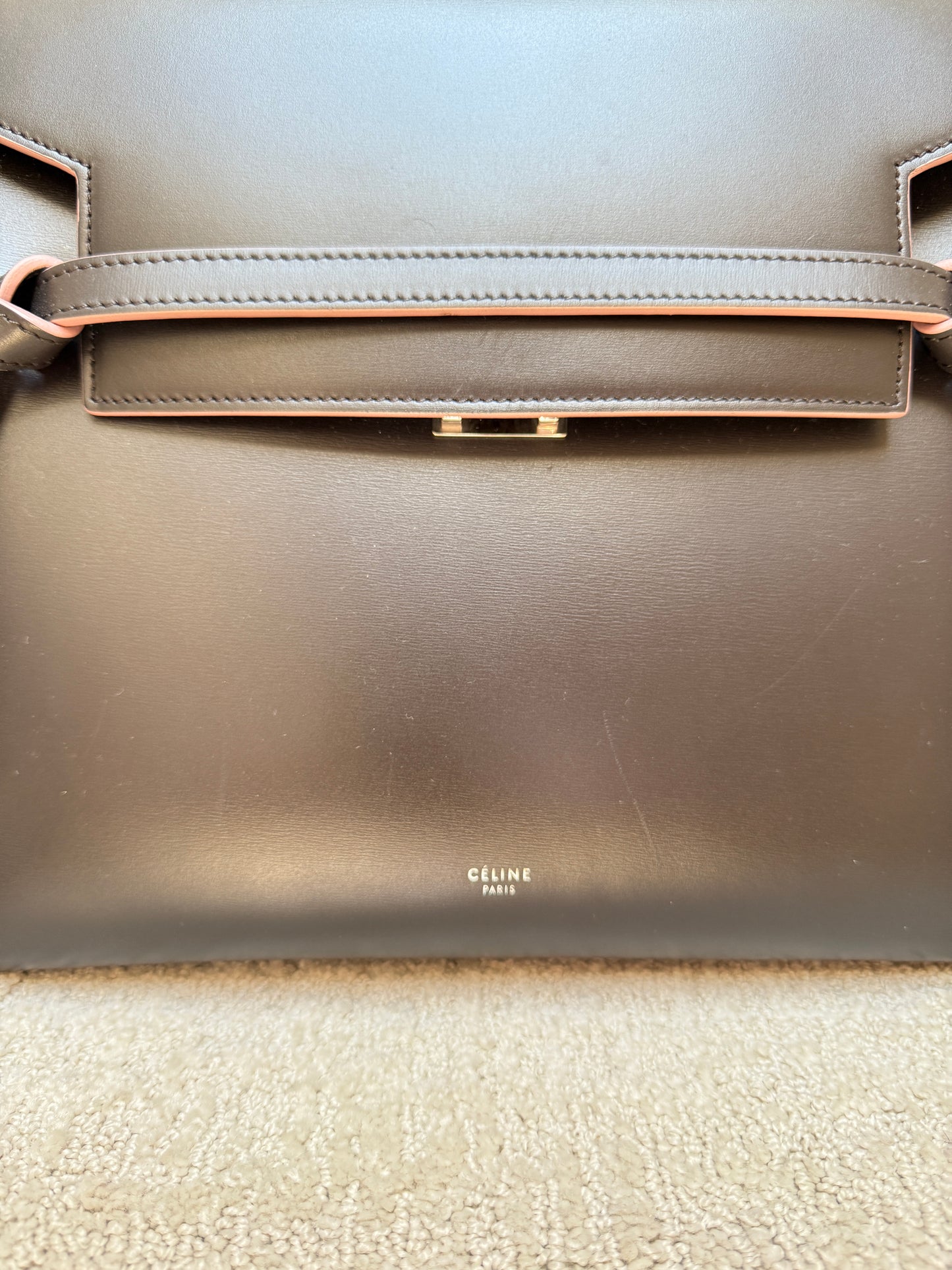 Celine Micro Belt Bag in Black with Pink (2nd Largest size)