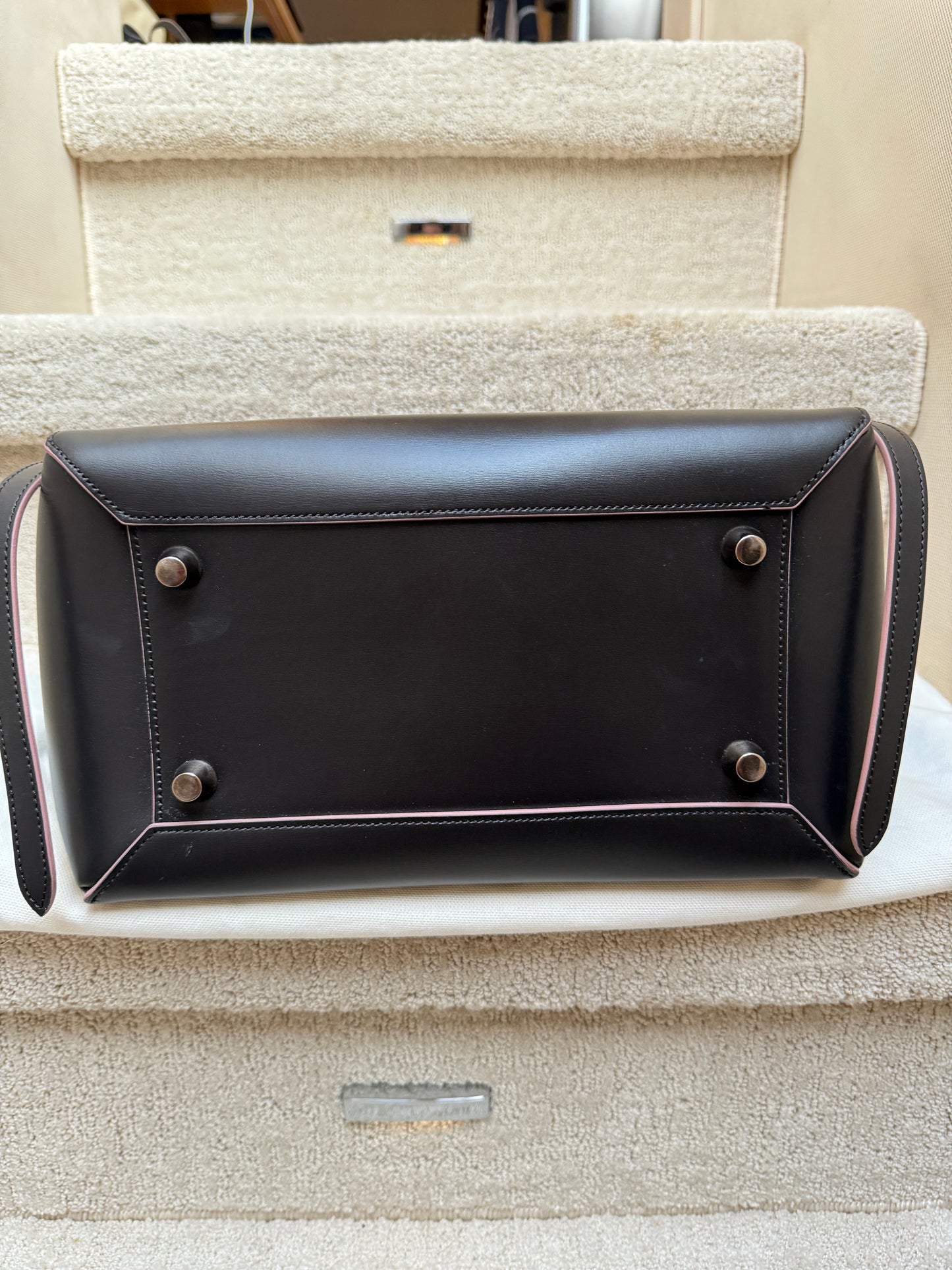 Celine Micro Belt Bag in Black with Pink (2nd Largest size)