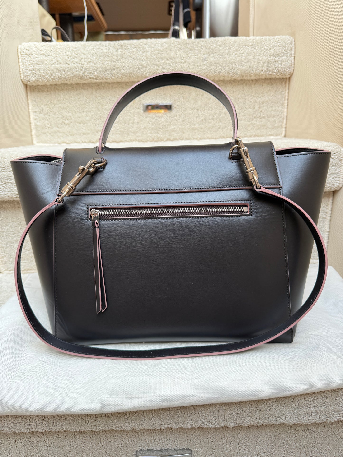 Celine Micro Belt Bag in Black with Pink (2nd Largest size)