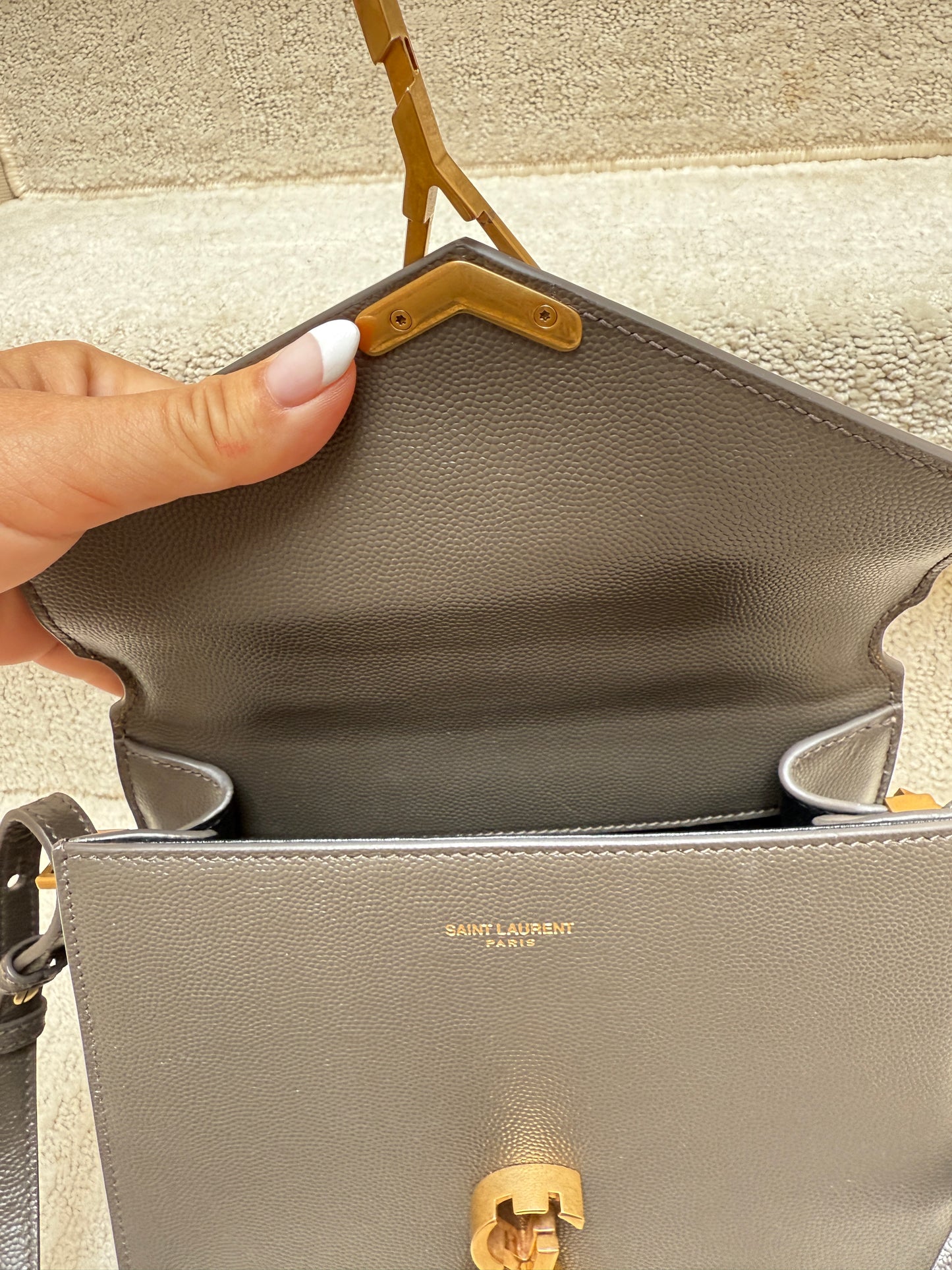 YVES SAINT LAURENT YSL Cassandra Mini Bag in Dark Grey