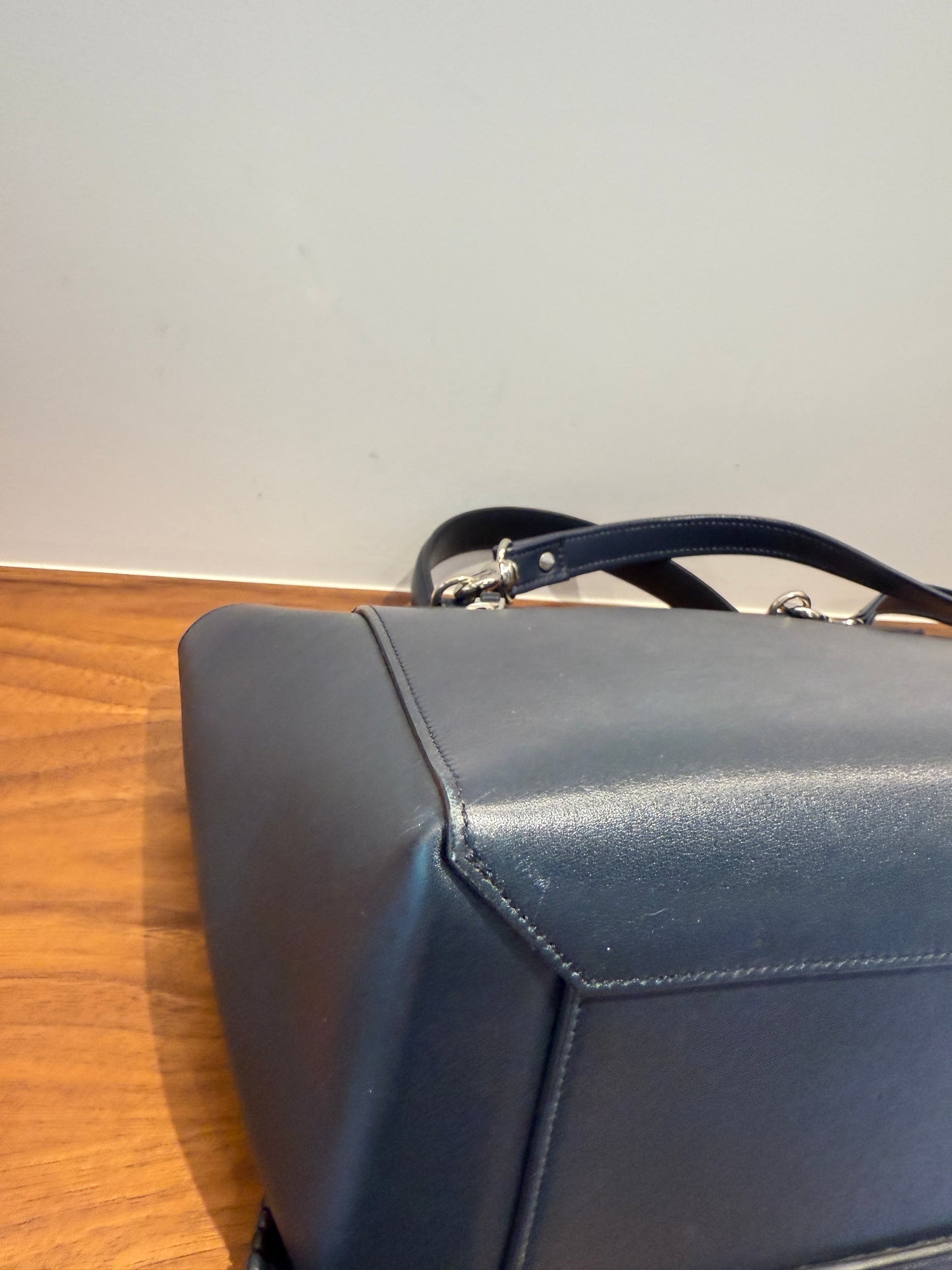 Celine Smooth Calfskin Micro Bi-Color Braided Belt Bag Dark Sea