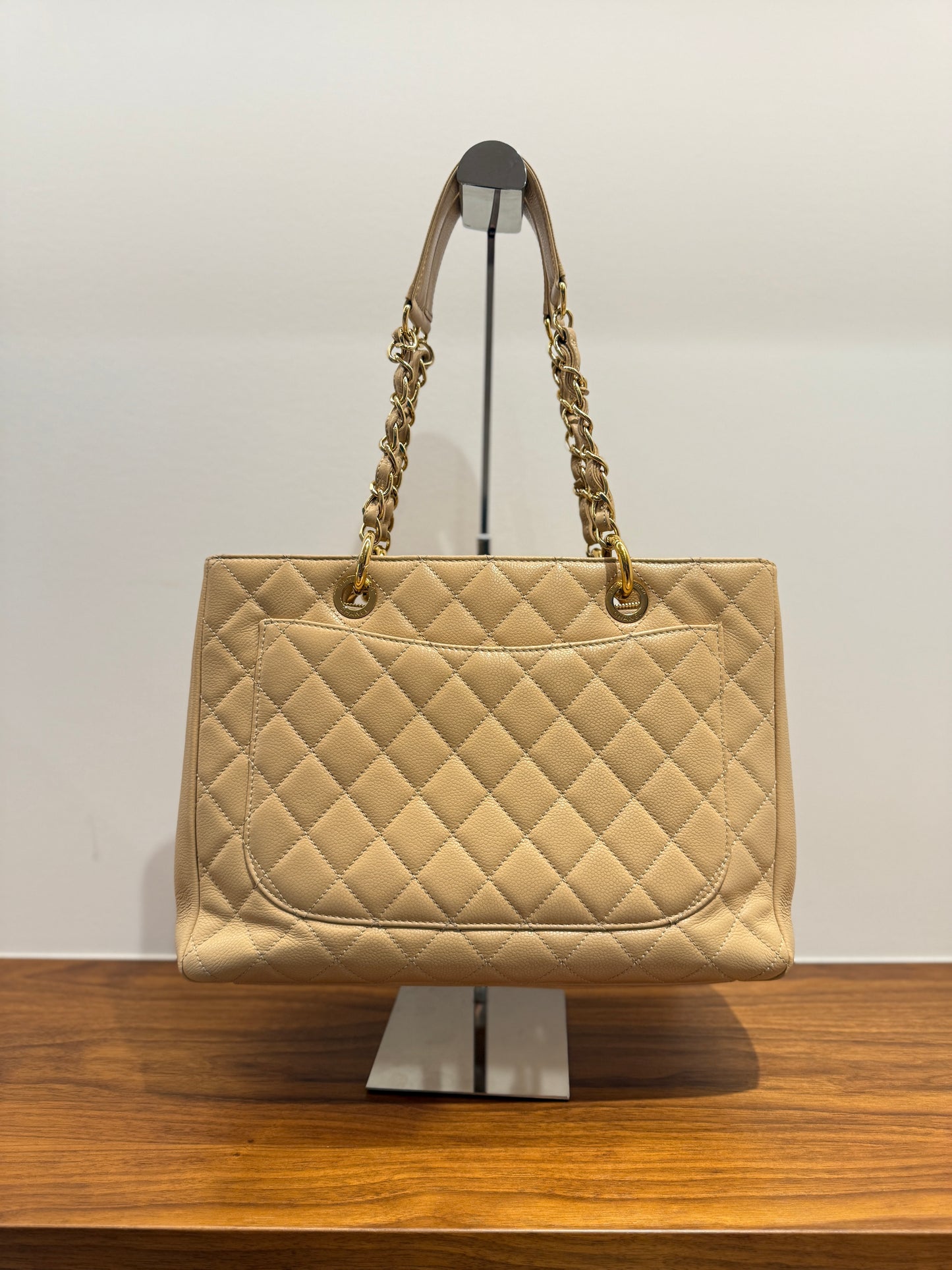 Chanel Caviar Quilted Grand Shopping Tote GST Beige