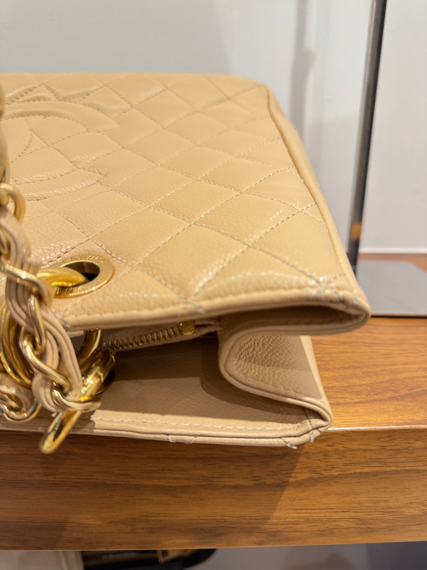 Chanel Caviar Quilted Grand Shopping Tote GST Beige