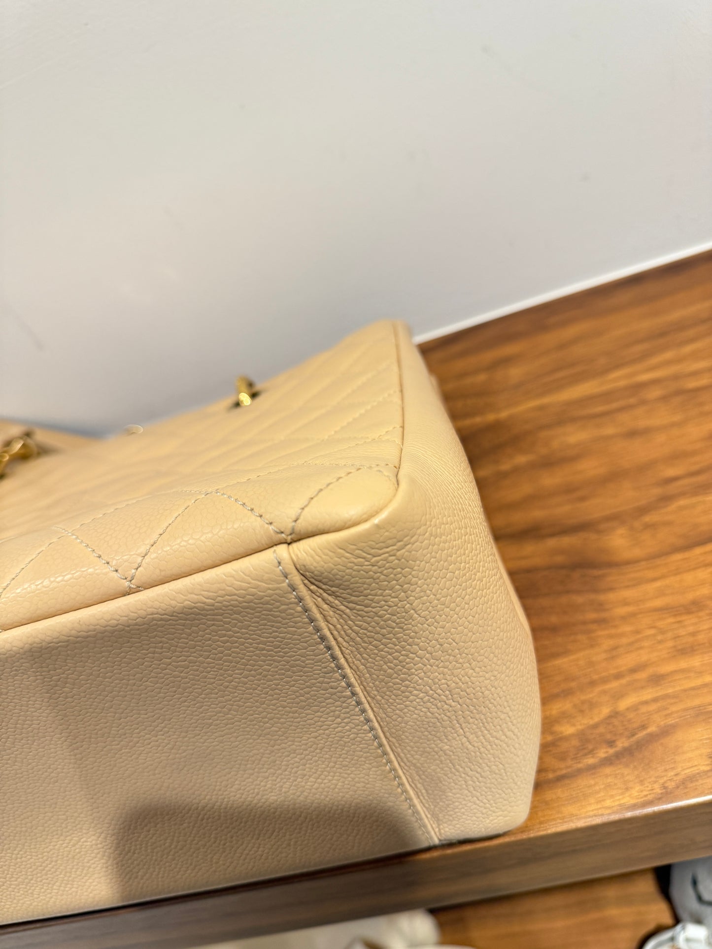Chanel Caviar Quilted Grand Shopping Tote GST Beige