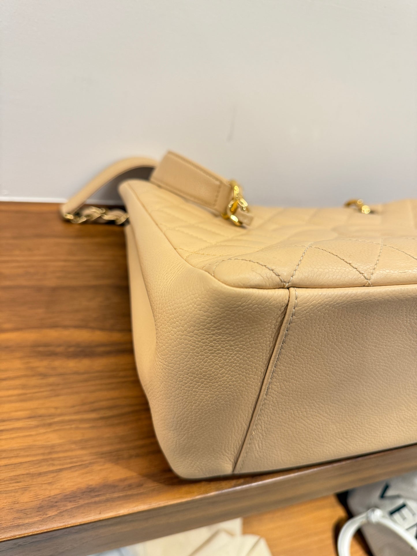 Chanel Caviar Quilted Grand Shopping Tote GST Beige