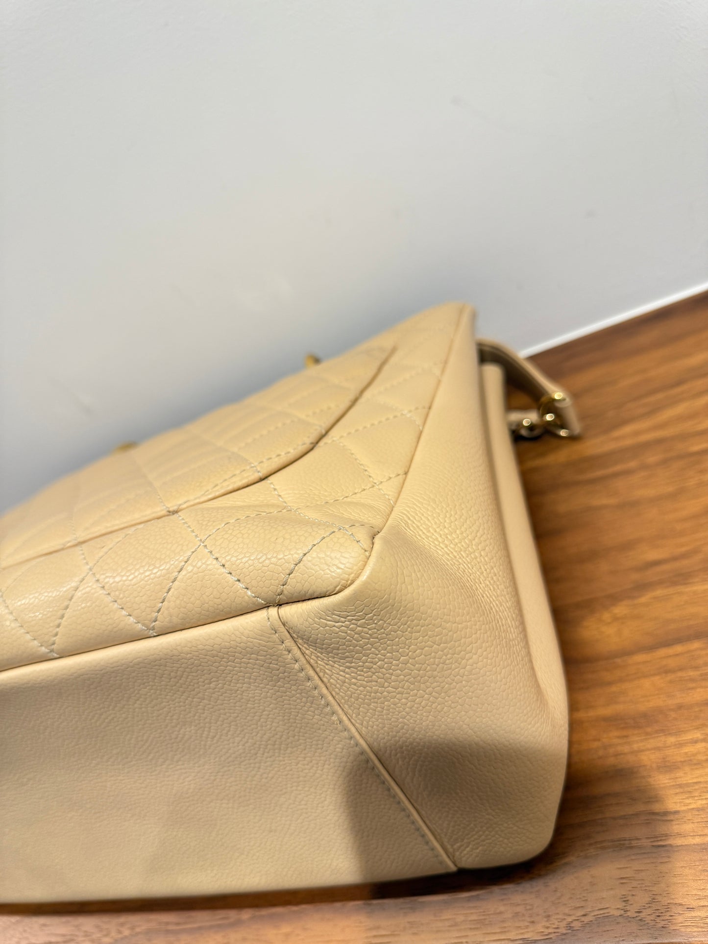 Chanel Caviar Quilted Grand Shopping Tote GST Beige