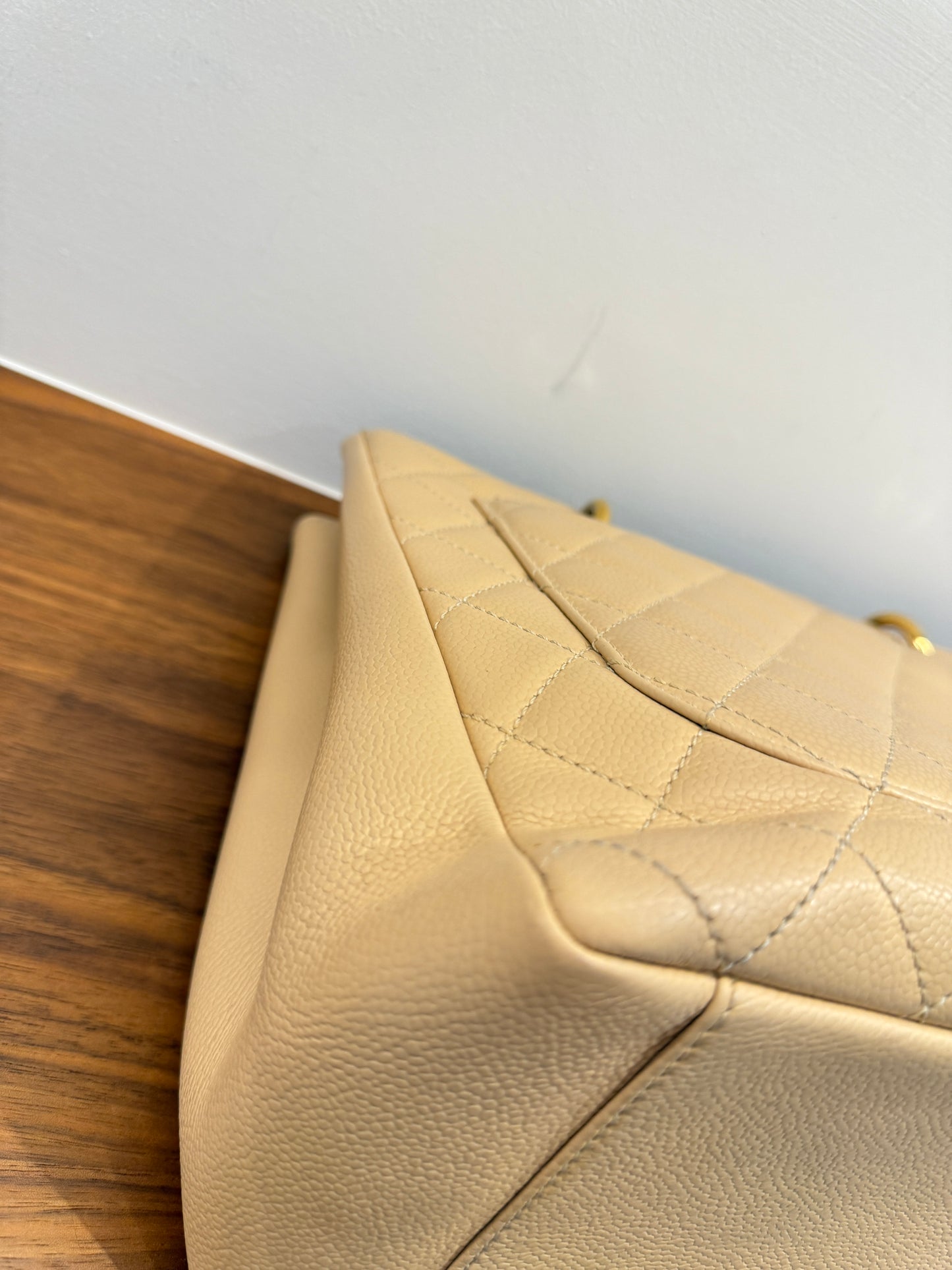Chanel Caviar Quilted Grand Shopping Tote GST Beige