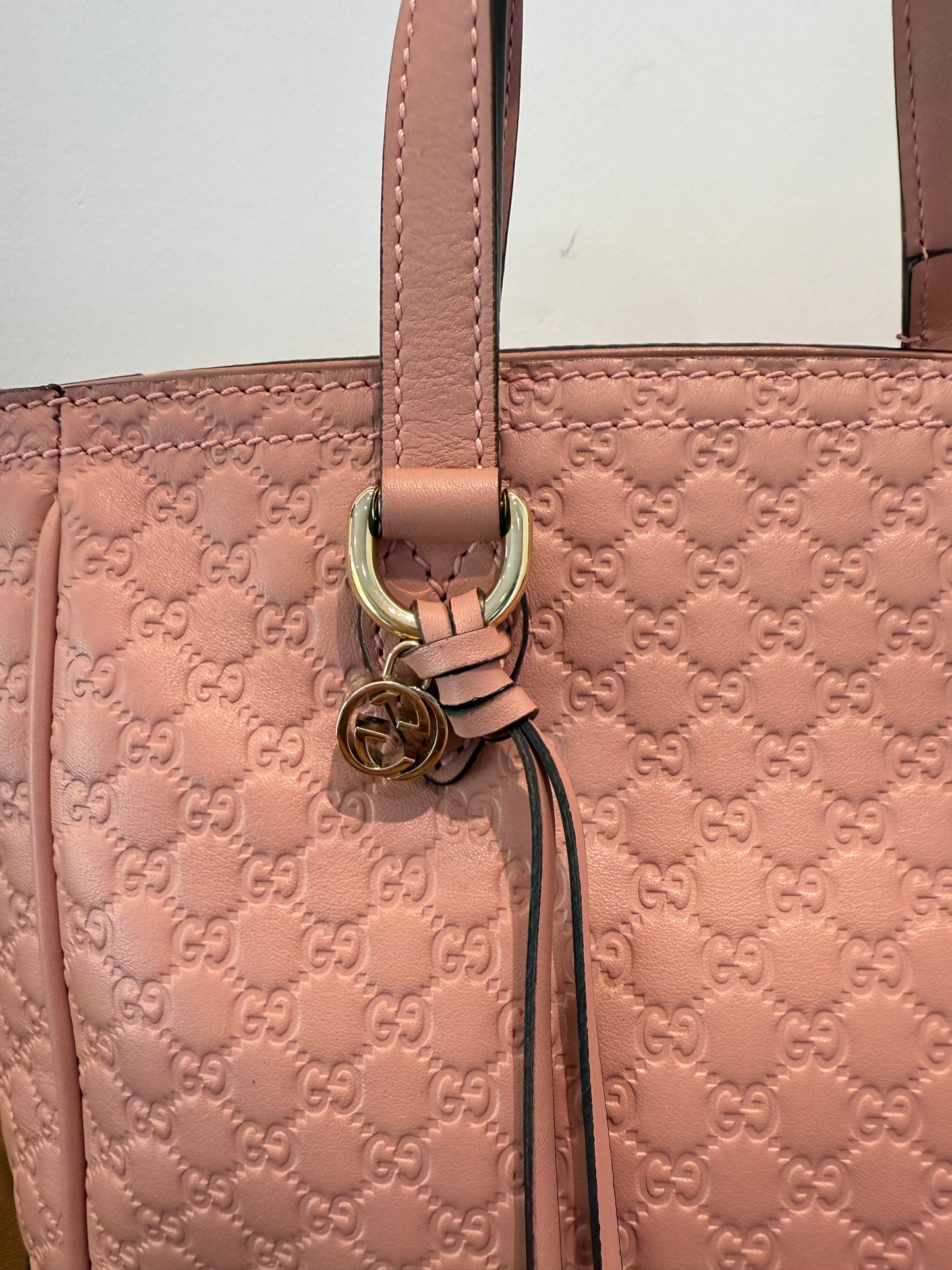 Microguccissima Small Bree Tote in soft pink