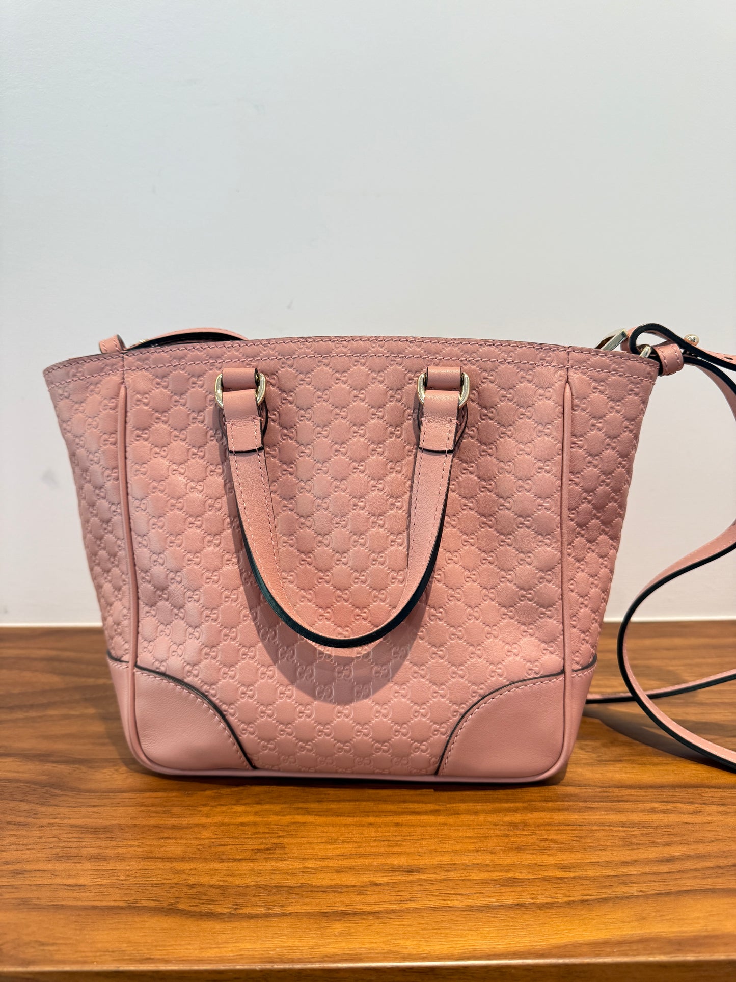Microguccissima Small Bree Tote in soft pink