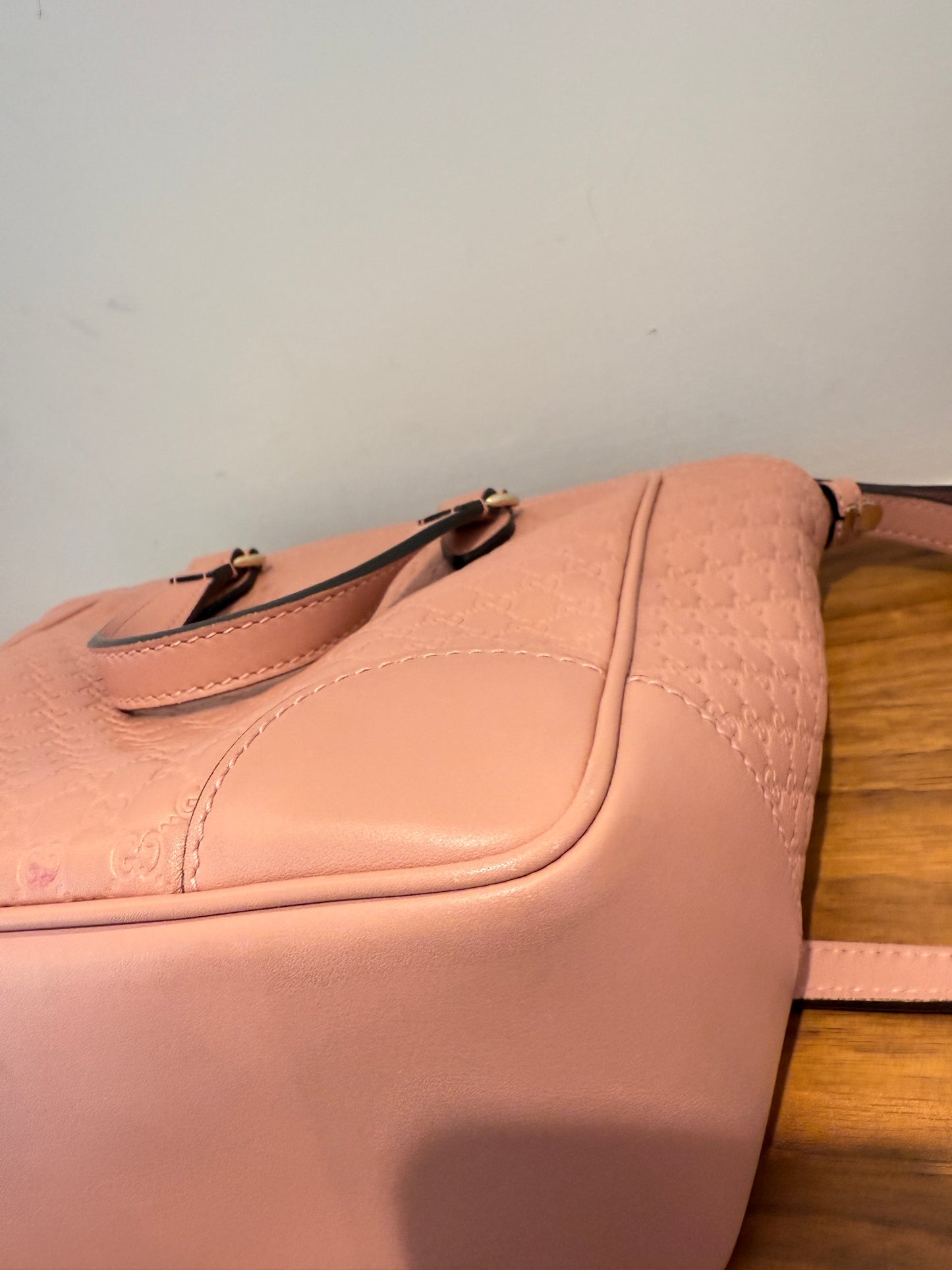 Microguccissima Small Bree Tote in soft pink