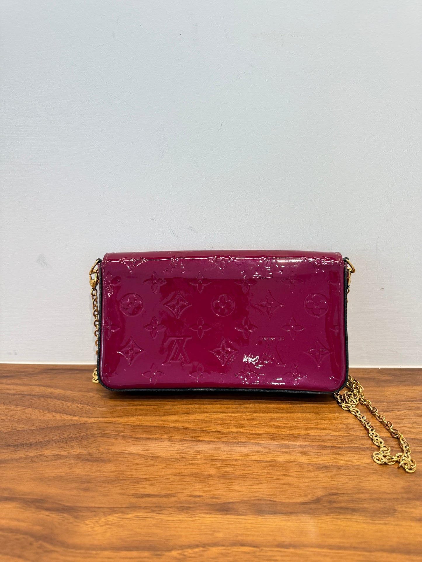 Louis Vuitton Empreinte Pochette Felicie Chain Wallet Dark Red