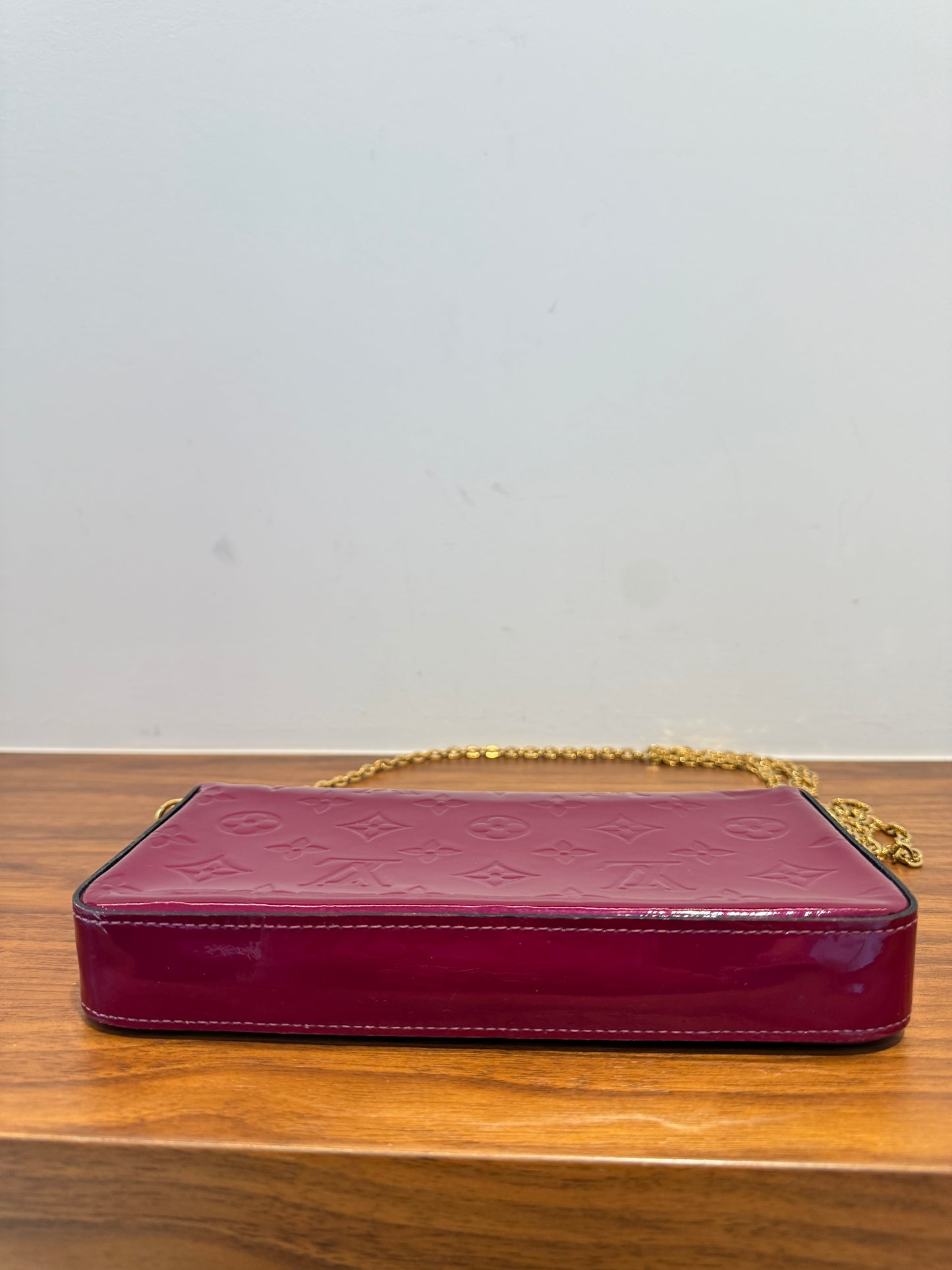 Louis Vuitton Empreinte Pochette Felicie Chain Wallet Dark Red