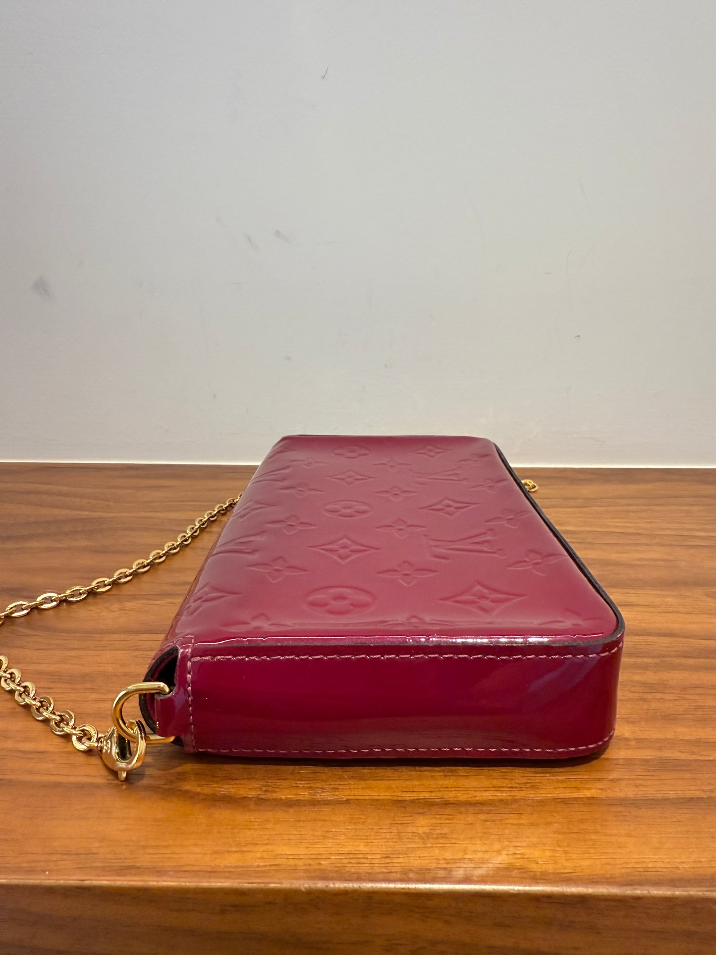 Louis Vuitton Empreinte Pochette Felicie Chain Wallet Dark Red