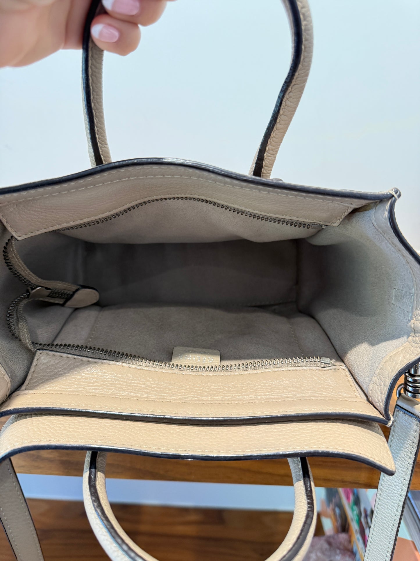 Celine Nano Phantom luggage tote in Beige