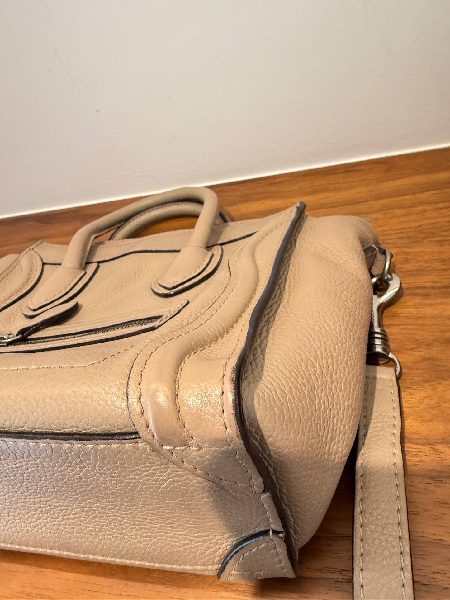 Celine Nano Phantom luggage tote in Beige