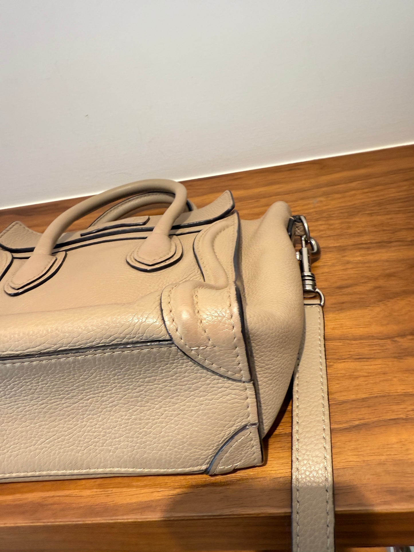 Celine Nano Phantom luggage tote in Beige
