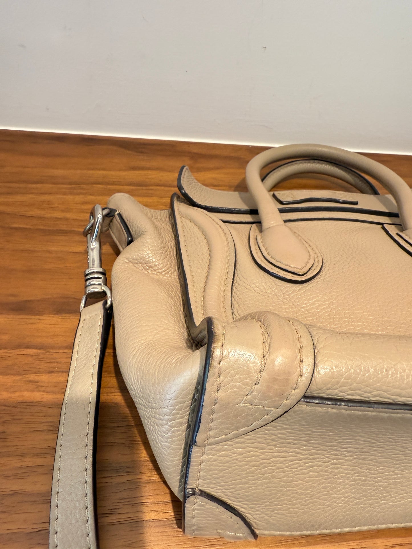 Celine Nano Phantom luggage tote in Beige
