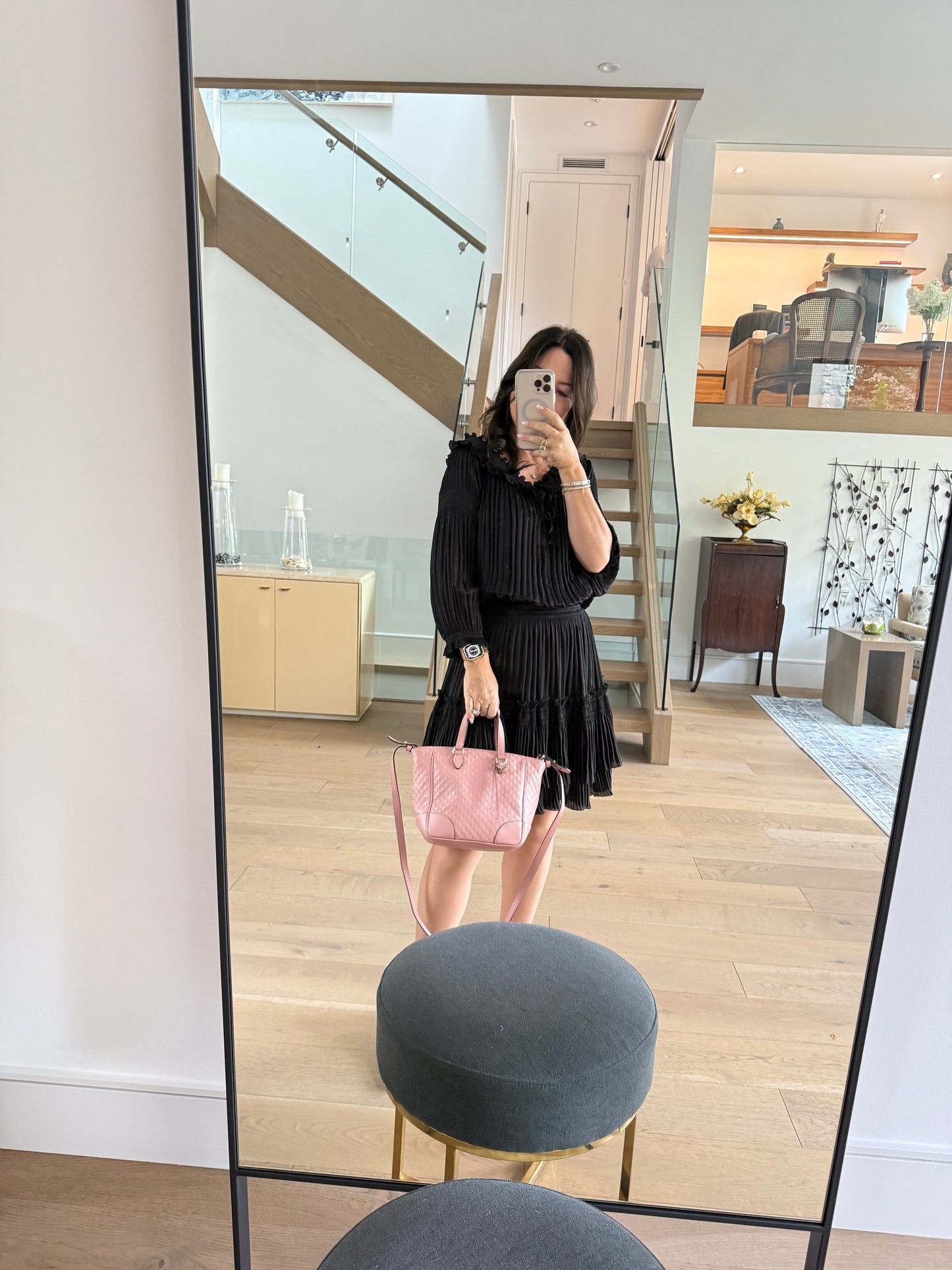 Microguccissima Small Bree Tote in soft pink