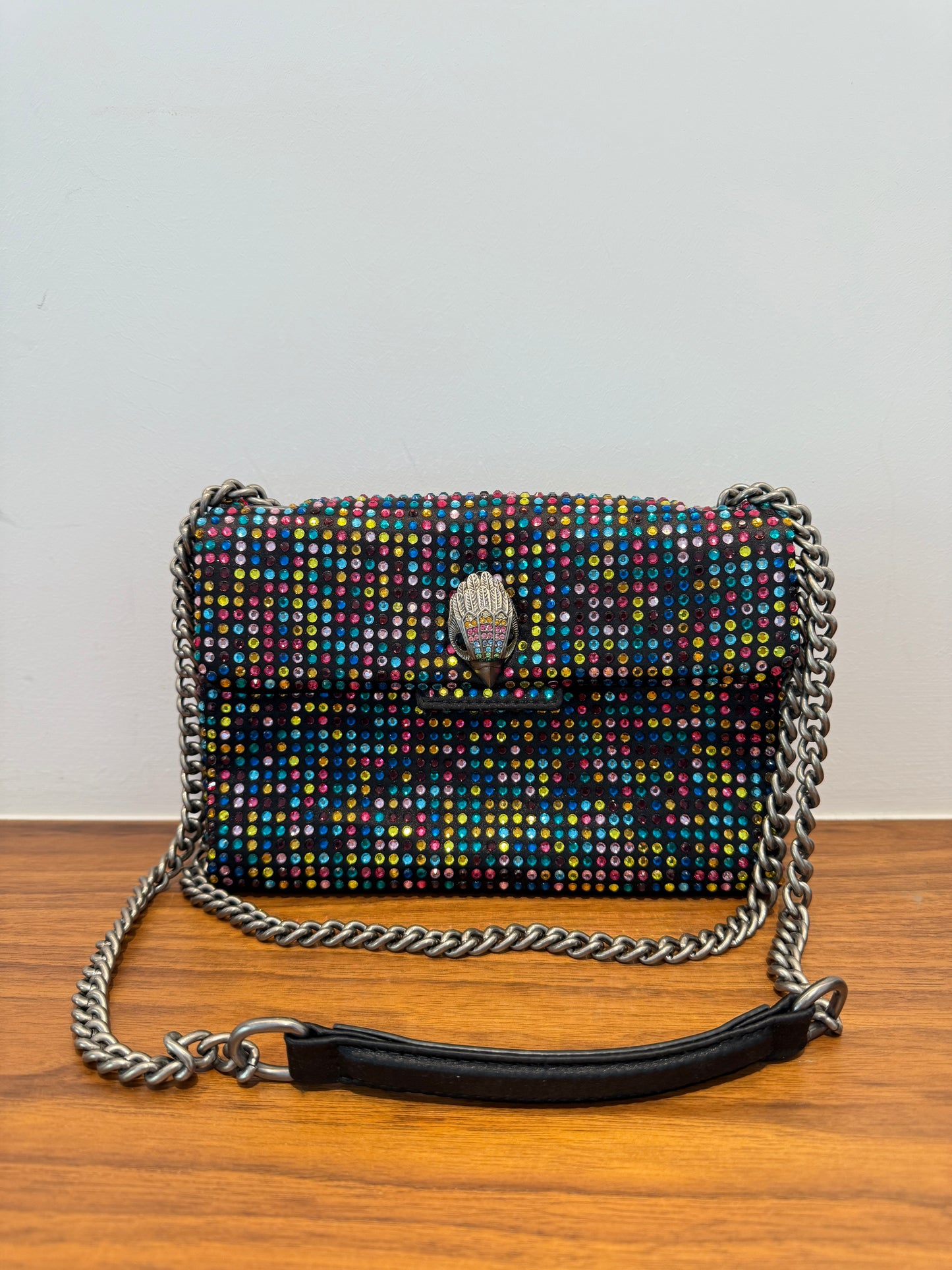 Kurt Gieger Colourful Rhinestone Bag with Black Trim