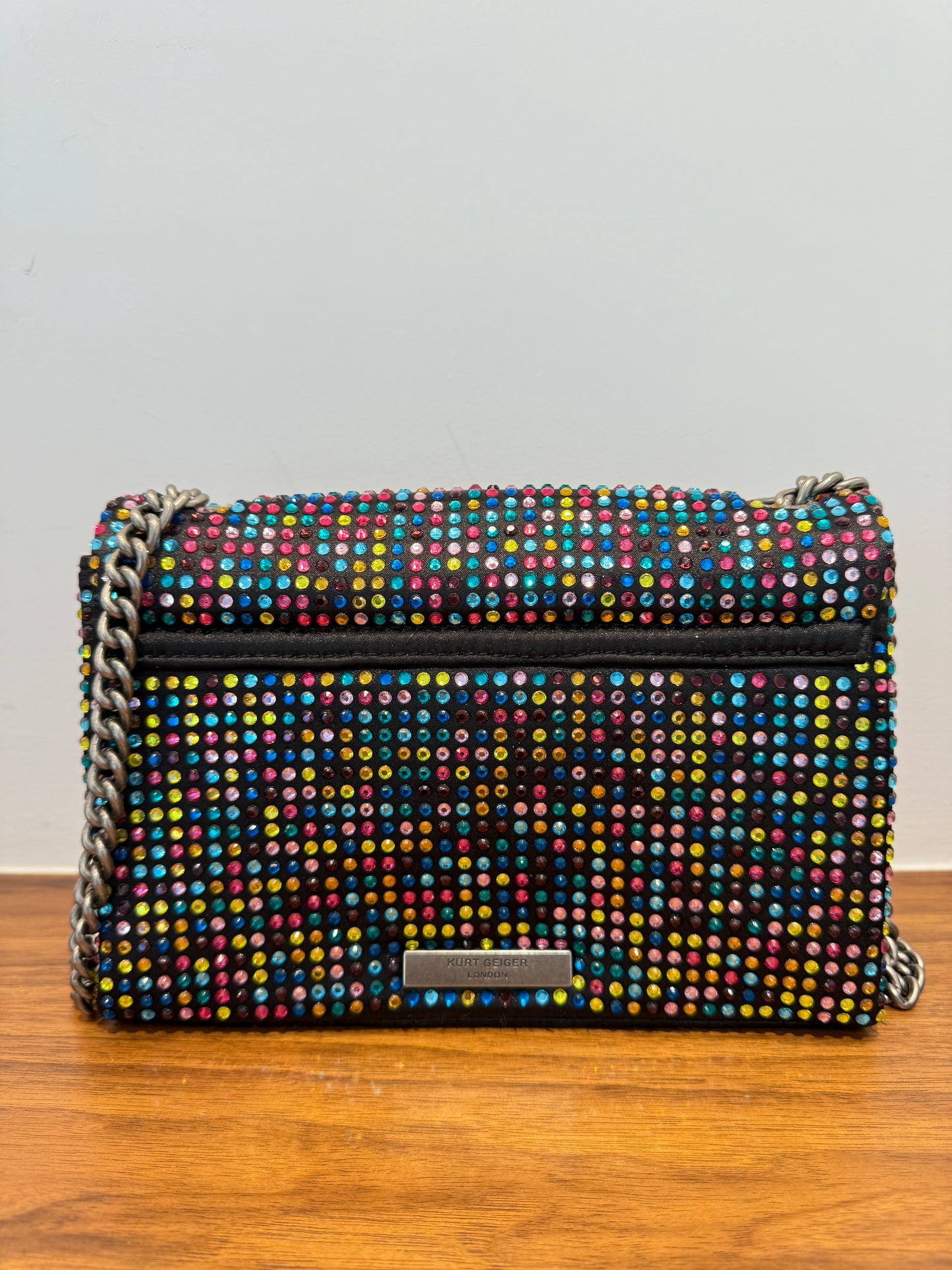 Kurt Gieger Colourful Rhinestone Bag with Black Trim