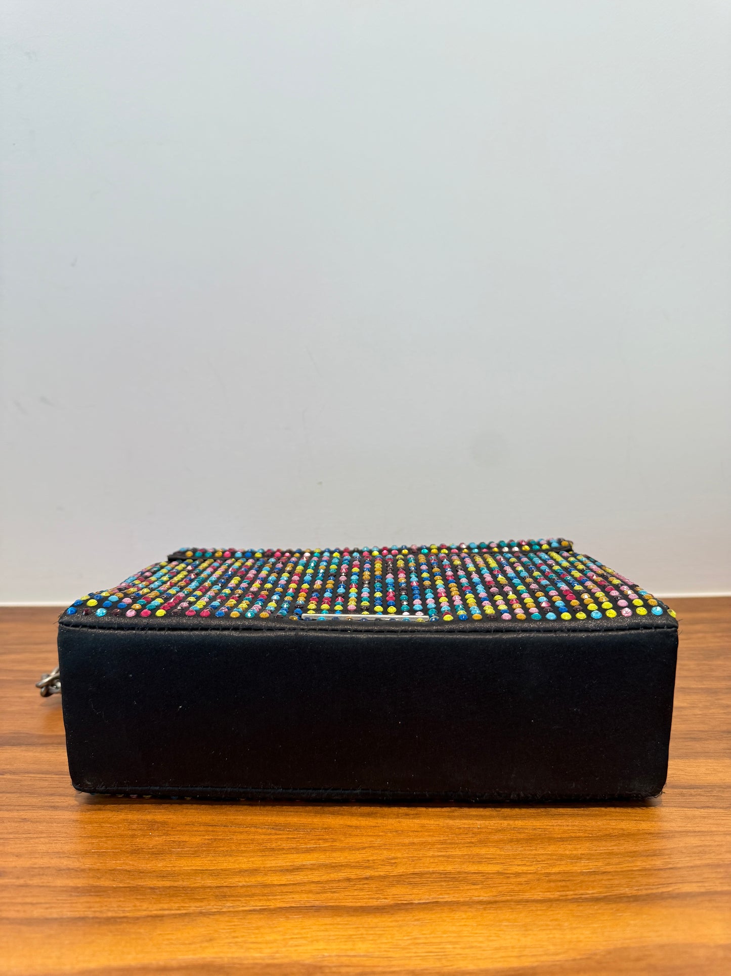 Kurt Gieger Colourful Rhinestone Bag with Black Trim