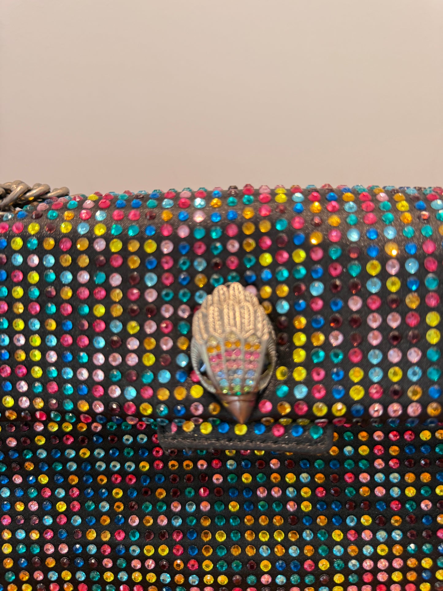Kurt Gieger Colourful Rhinestone Bag with Black Trim