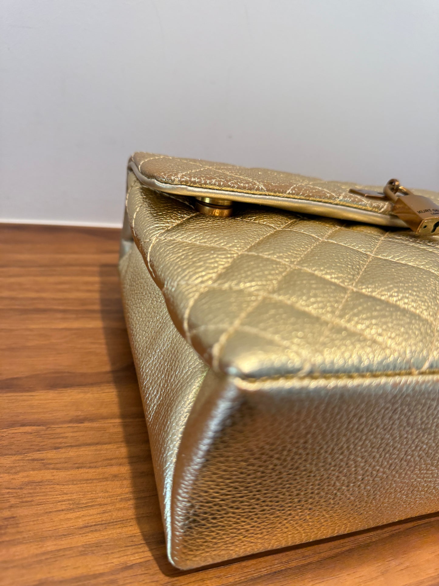 Kurt Geiger The Brixton leather metallic gold shoulder bag