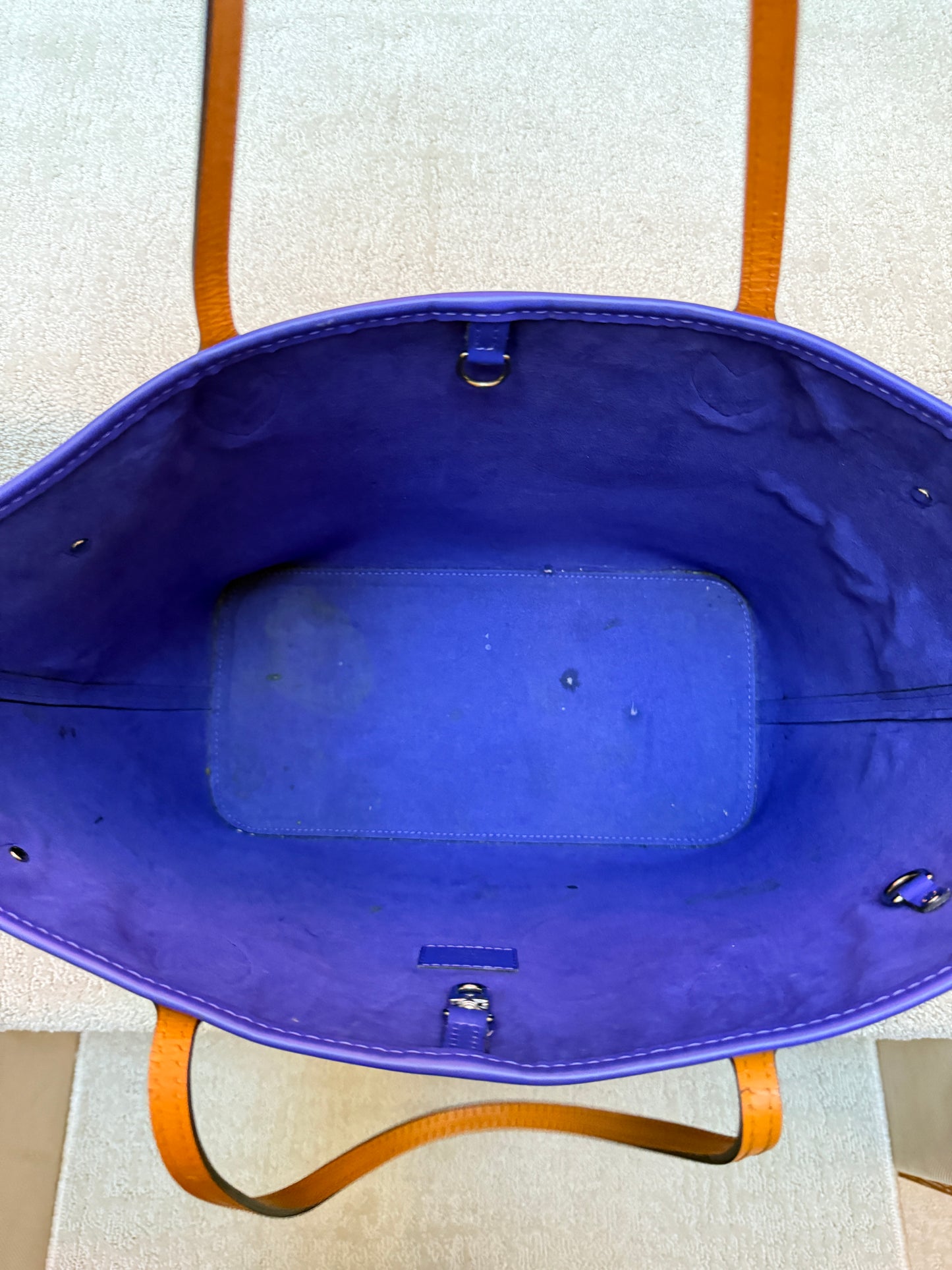 Louis Vuitton Neverfull in EPI Leather Tri colour Noir Figue Safran