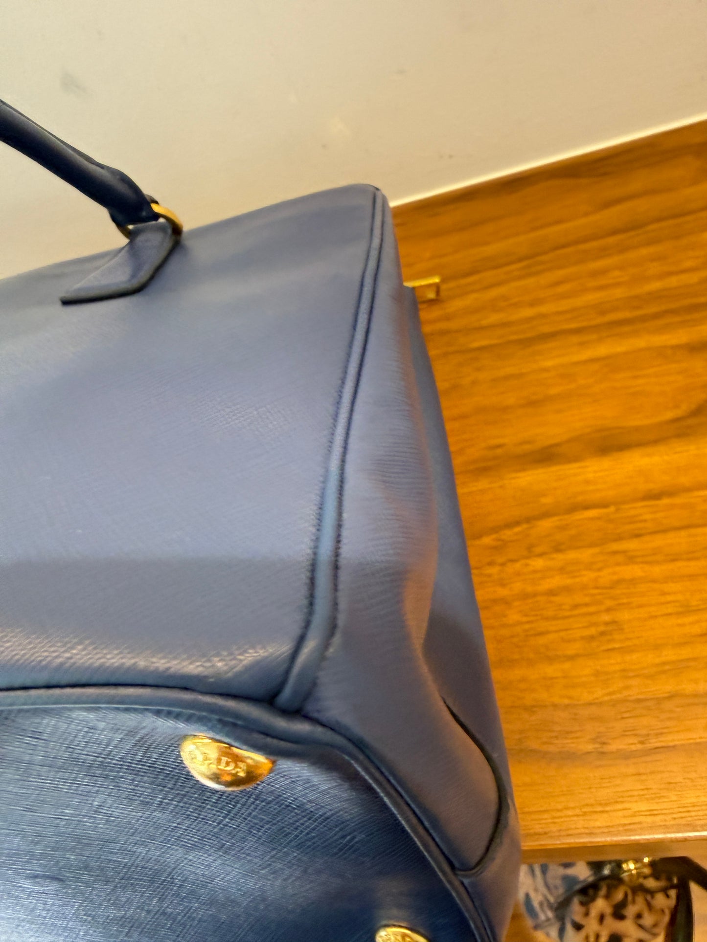 Prada Galleria Large in Saffiano Leather in Navy Blue Pre-Owned