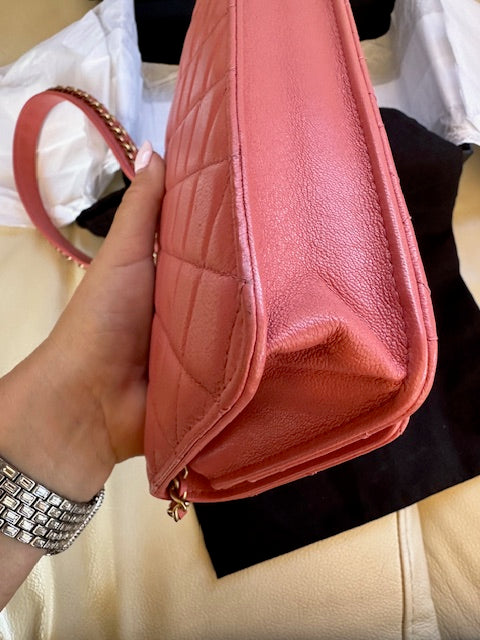 Chanel Wallet on Chain in Coral Pink FULL SET