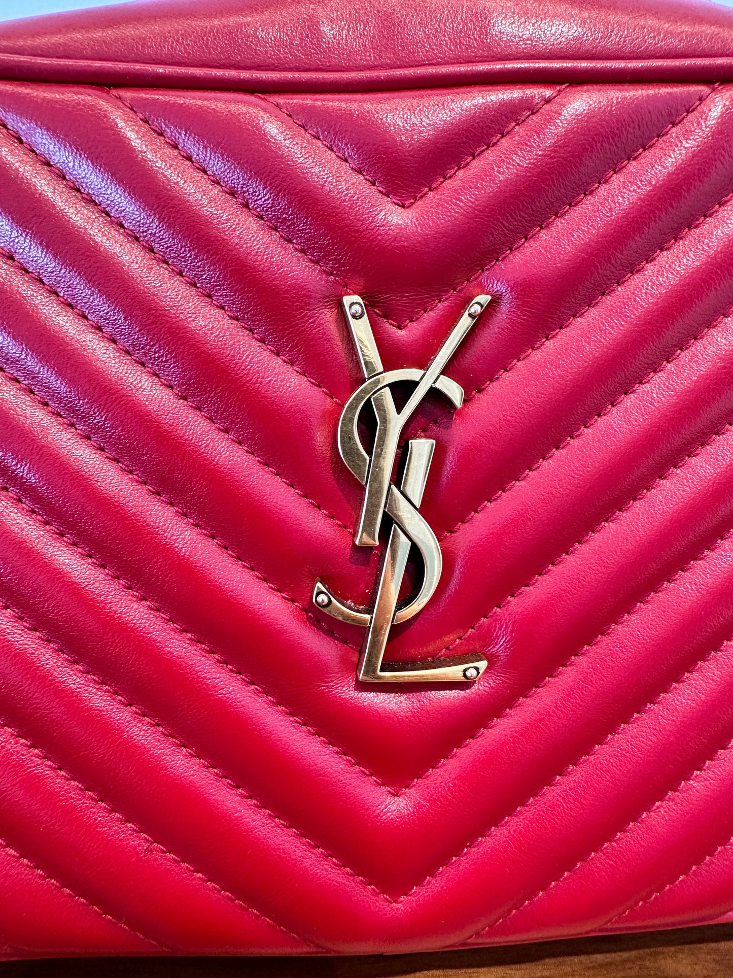 YSL LouLou Crossbody Leather Bag in Red