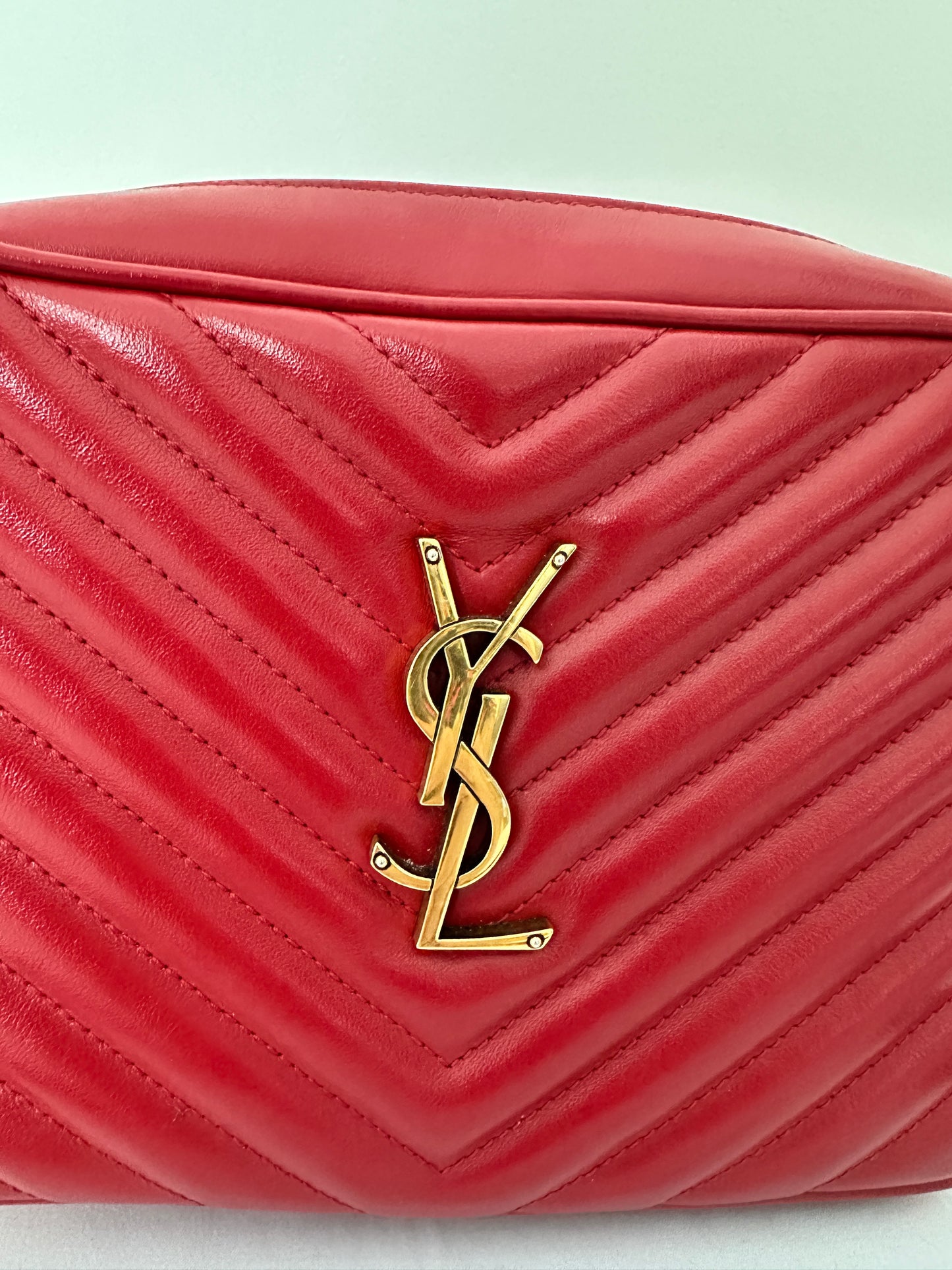 YSL LouLou Crossbody Leather Bag in Red