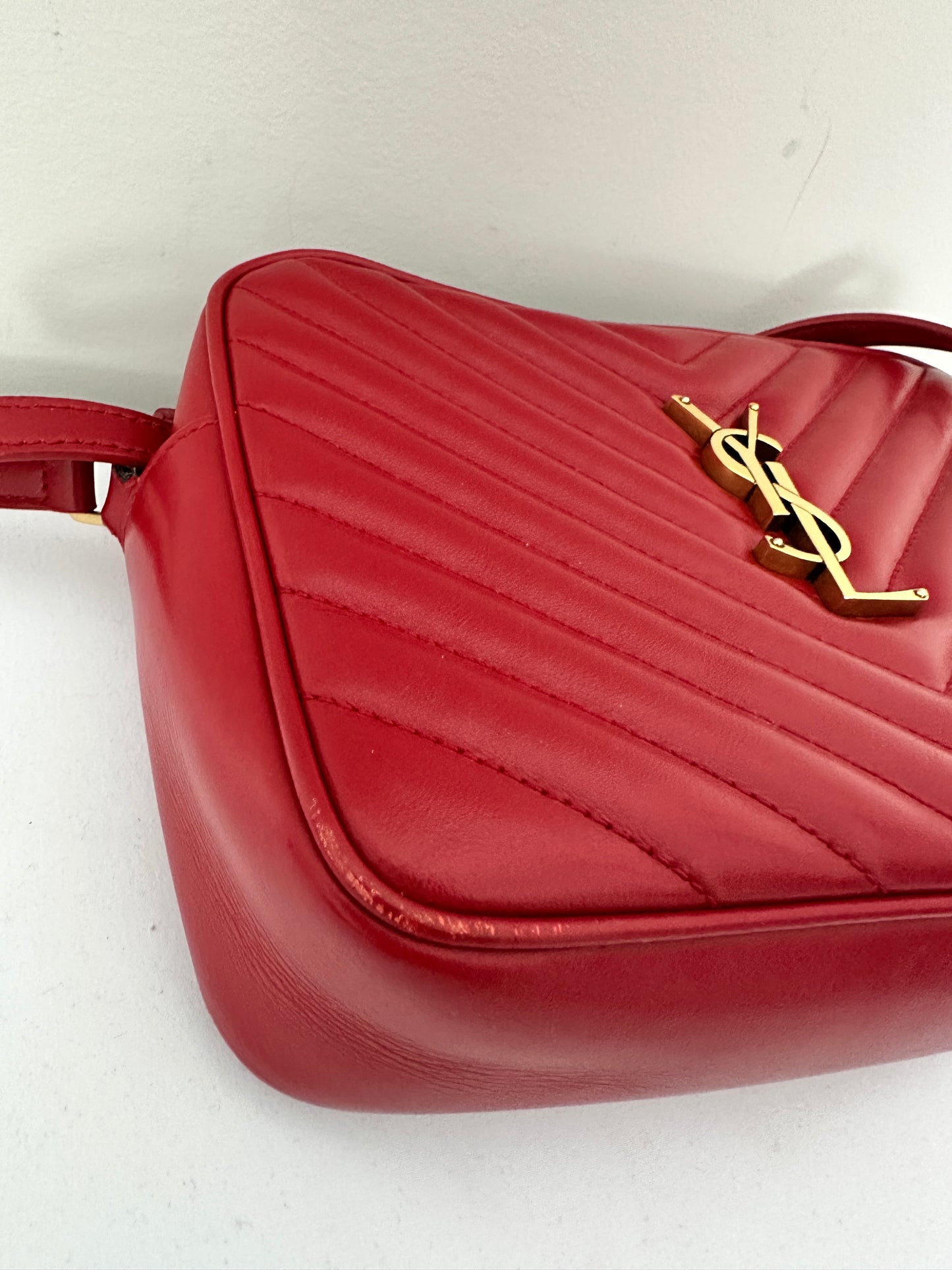 YSL LouLou Crossbody Leather Bag in Red