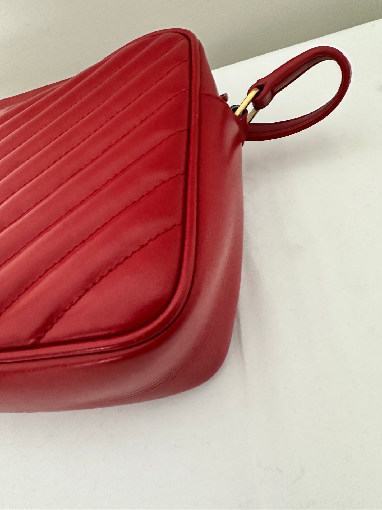 YSL LouLou Crossbody Leather Bag in Red