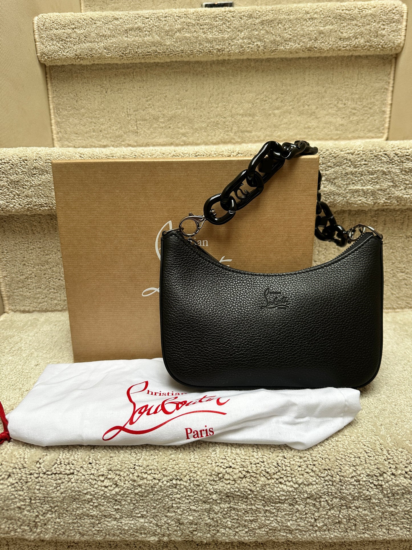 Christian Louboutin Black Shoulder Bag with 2 straps